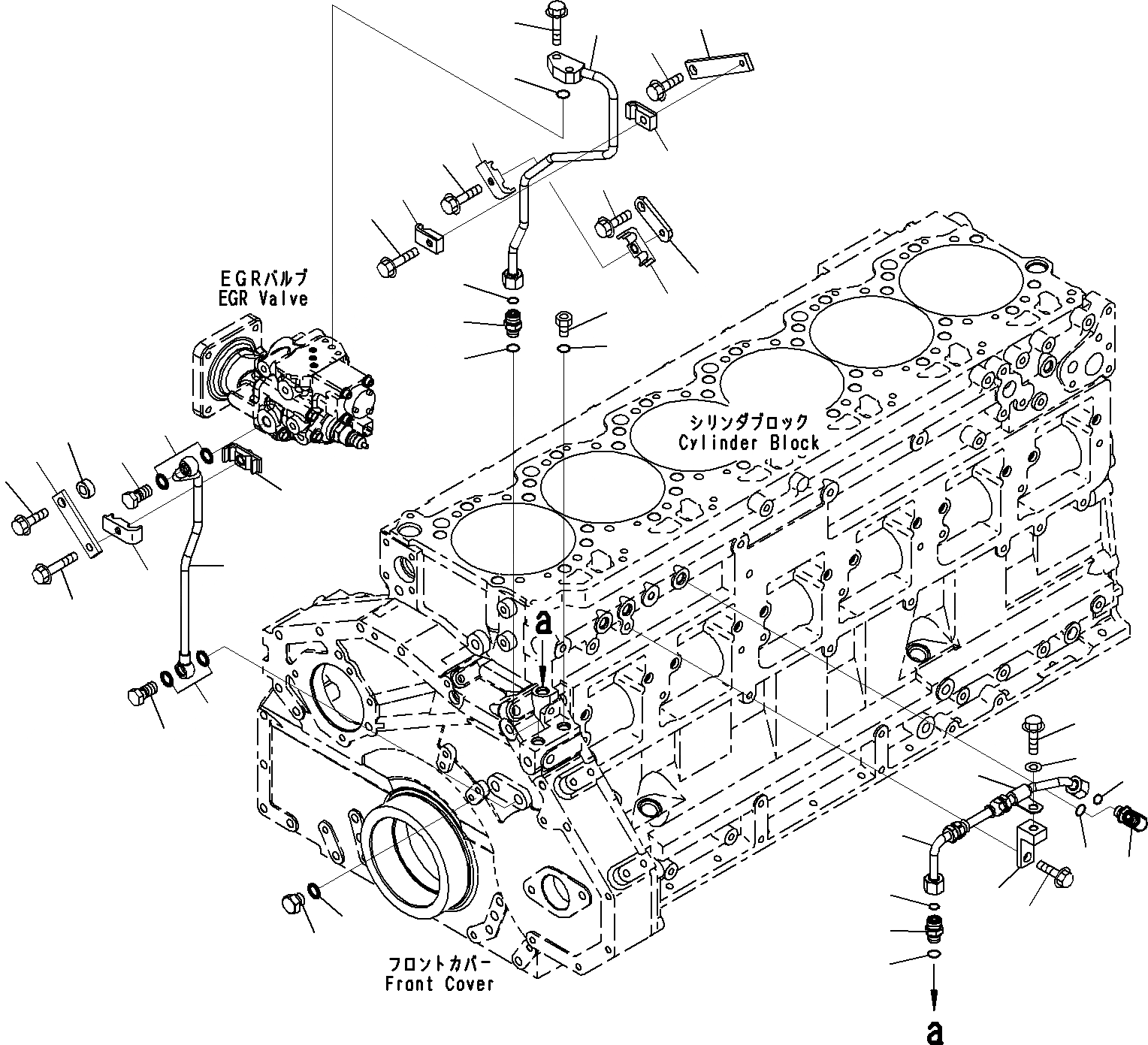 Схема запчастей Komatsu SAA6D125E-5A - ВЫПУСКН. GAS RECIRCULATION (EGR) КЛАПАН (/) ДВИГАТЕЛЬ ГОЛОВКА ЦИЛИНДРОВ И ITS КОМПОНЕНТЫ