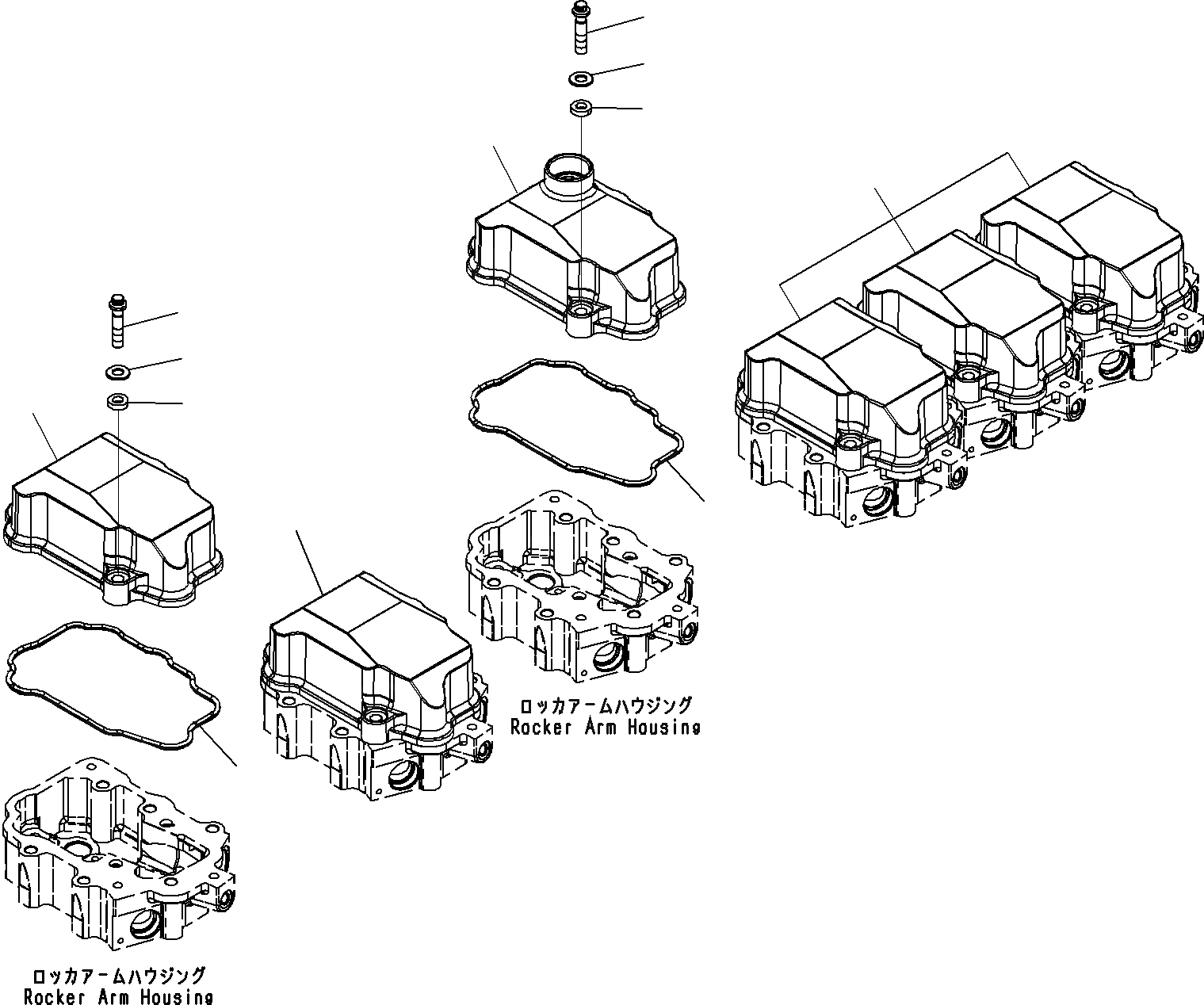 Схема запчастей Komatsu SAA6D125E-5A - КРЫШКА КОРОМЫСЛА ДВИГАТЕЛЬ КЛАПАН MECHANISM