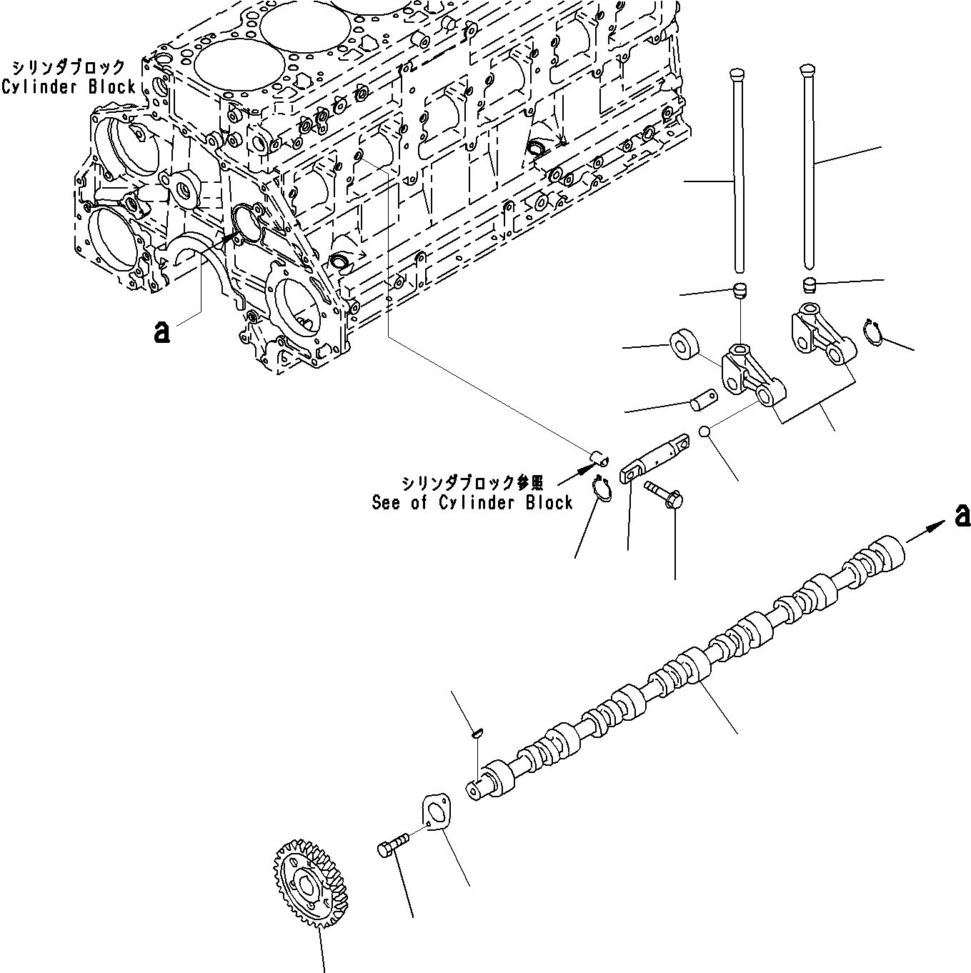 Схема запчастей Komatsu SAA6D125E-5A - РАСПРЕДВАЛ И ТОЛКАТЕЛЬ КЛАПАНА (/) ДВИГАТЕЛЬ КЛАПАН MECHANISM