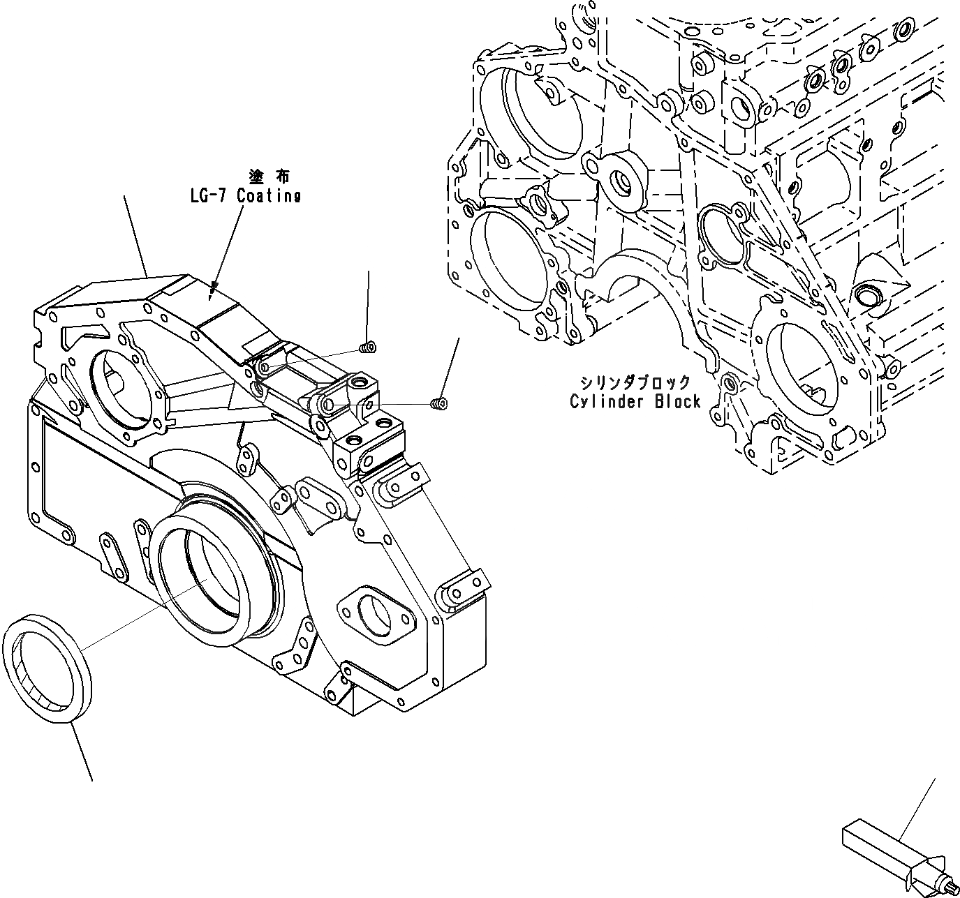 Схема запчастей Komatsu SAA6D125E-5A - КРЫШКА ПЕРЕДН. ЗУБЧАТОЙ ПЕРЕДАЧИ ДВИГАТЕЛЬ ЗУБЧАТ. ПЕРЕДАЧА И КОРПУС