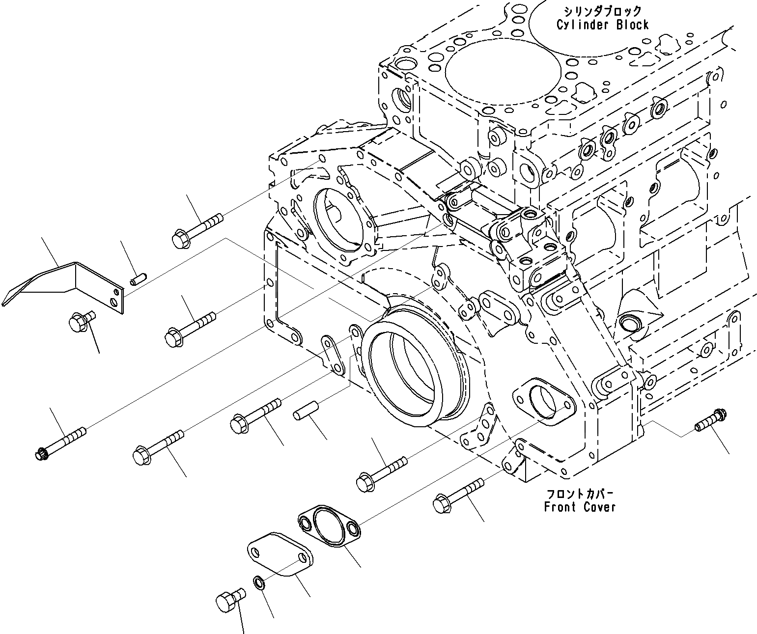 Схема запчастей Komatsu SAA6D125E-5A - POINTER ДВИГАТЕЛЬ ЗУБЧАТ. ПЕРЕДАЧА И КОРПУС