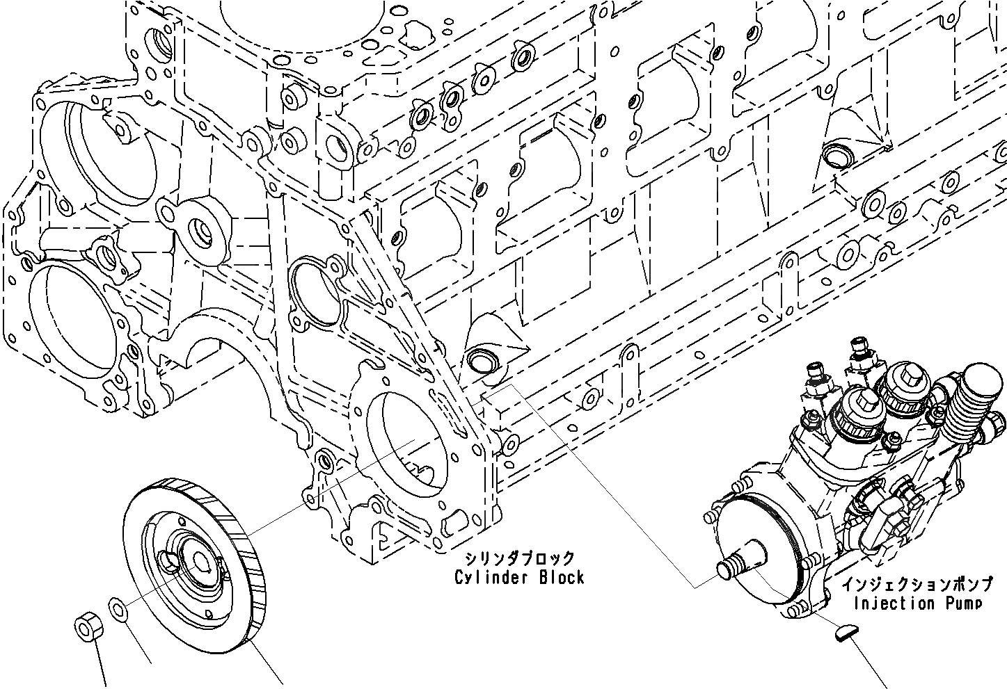 Схема запчастей Komatsu SAA6D125E-5A - ПРИВОД ТОПЛ. НАСОСА ДВИГАТЕЛЬ ТОПЛИВН. СИСТЕМА