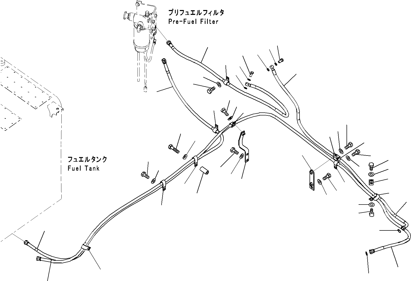 Схема запчастей Komatsu PC220LC-8 - ТОПЛИВН. ПОДАЮЩ. ТРУБЫ, ДЛЯ MACHINE С ТОПЛИВН. REFILL НАСОС (/) ТОПЛИВН. СИСТЕМА