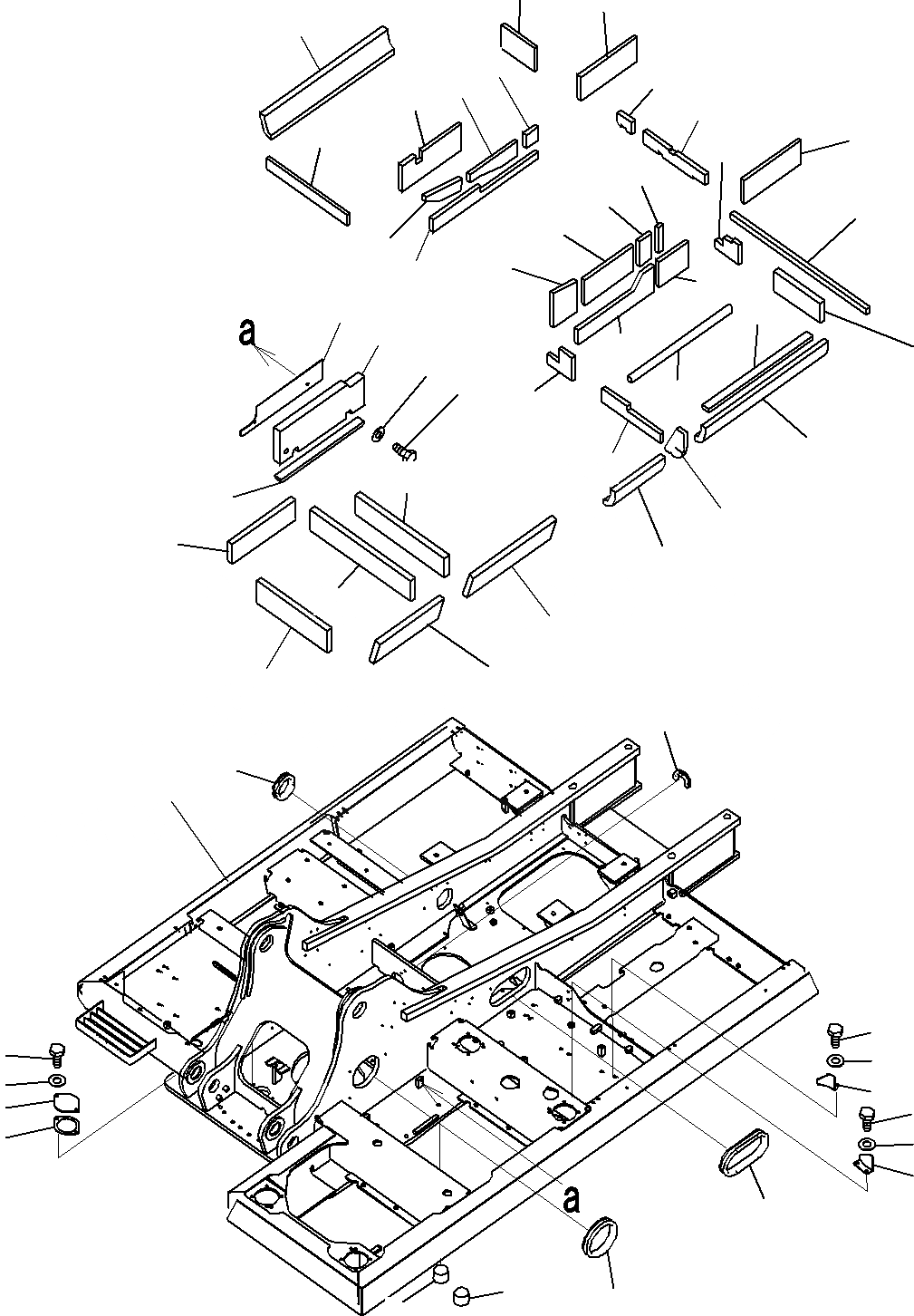 Схема запчастей Komatsu PC220LC-8 - ОСНОВНАЯ РАМА ЗАЩИТА НИЖНЕЙ ЧАСТИ РАМА И ITS КОМПОНЕНТЫ