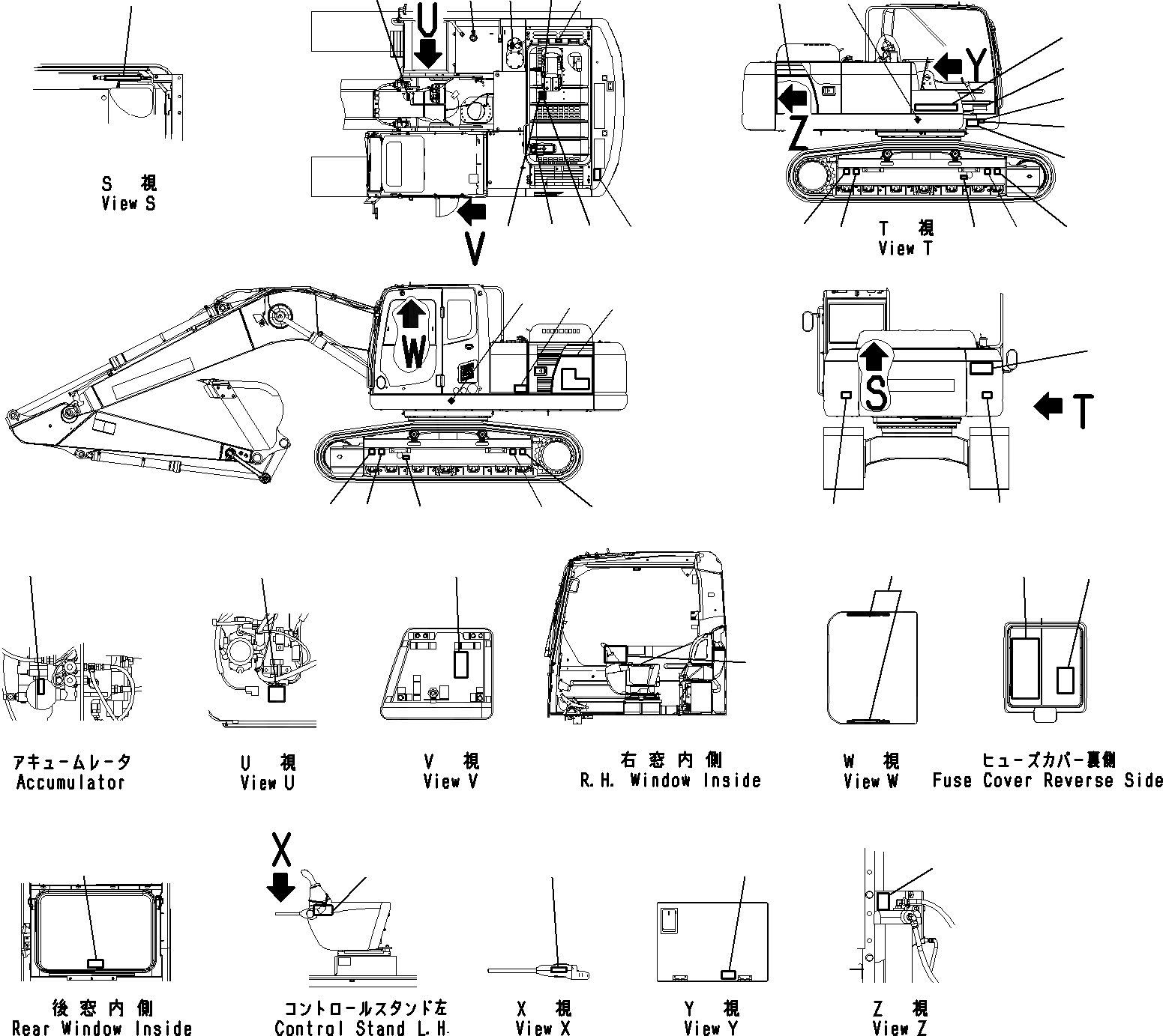 Схема запчастей Komatsu PC220LC-8 - MARKS И ТАБЛИЧКИS МАРКИРОВКА