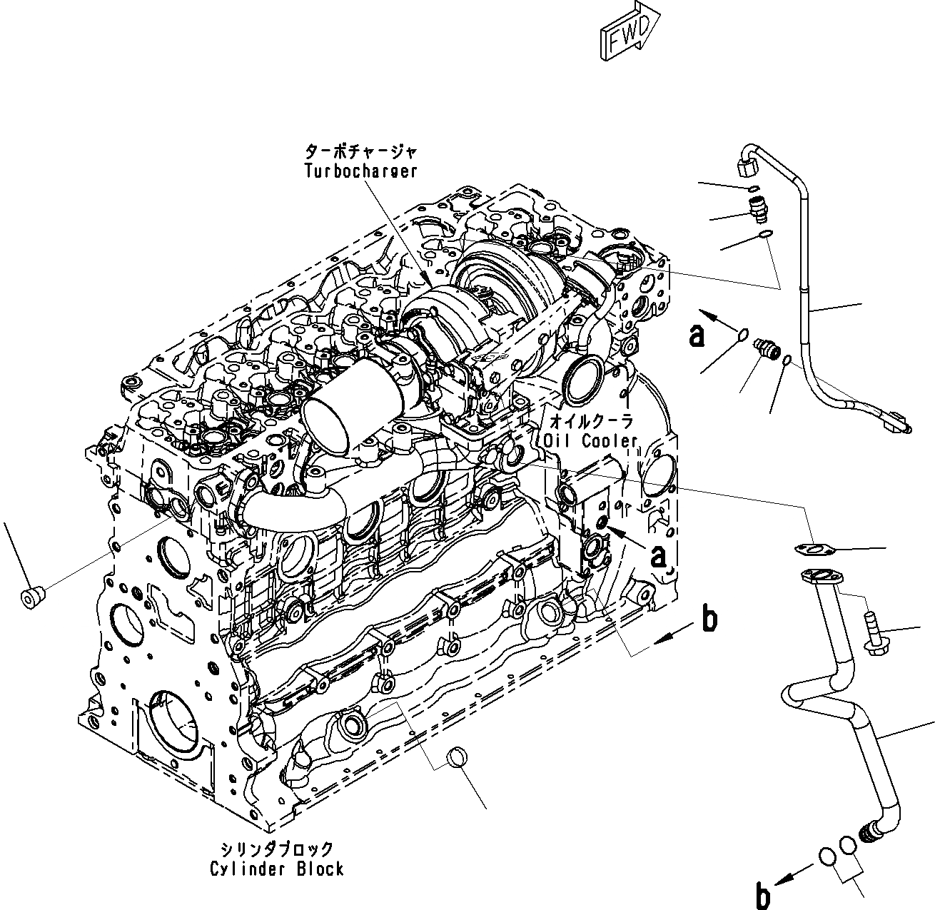 Схема запчастей Komatsu SAA6D107E-1C - ТУРБОНАГНЕТАТЕЛЬ LUBE ТРУБЫ() ДВИГАТЕЛЬ ГОЛОВКА ЦИЛИНДРОВ И ITS КОМПОНЕНТЫ