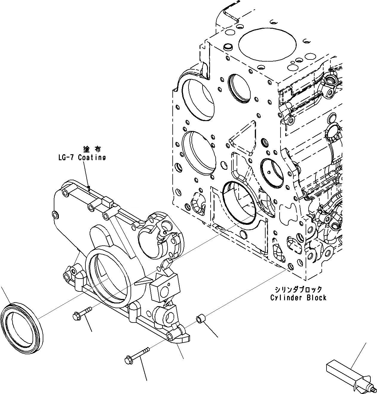 Схема запчастей Komatsu SAA6D107E-1C - КРЫШКА ПЕРЕДН. ЗУБЧАТОЙ ПЕРЕДАЧИ() ДВИГАТЕЛЬ ЗУБЧАТ. ПЕРЕДАЧА И КОРПУС