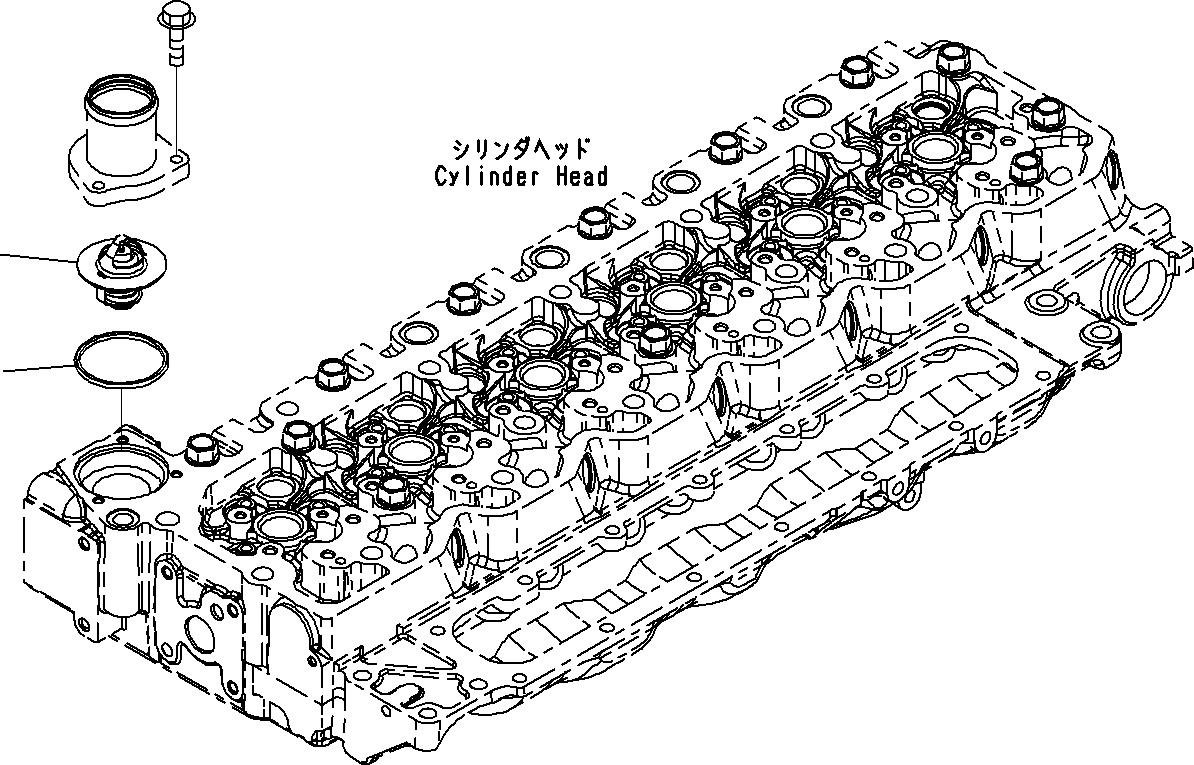 Схема запчастей Komatsu SAA6D107E-1C - ТЕРМОСТАТ() ДВИГАТЕЛЬ СИСТЕМА ОХЛАЖДЕНИЯ