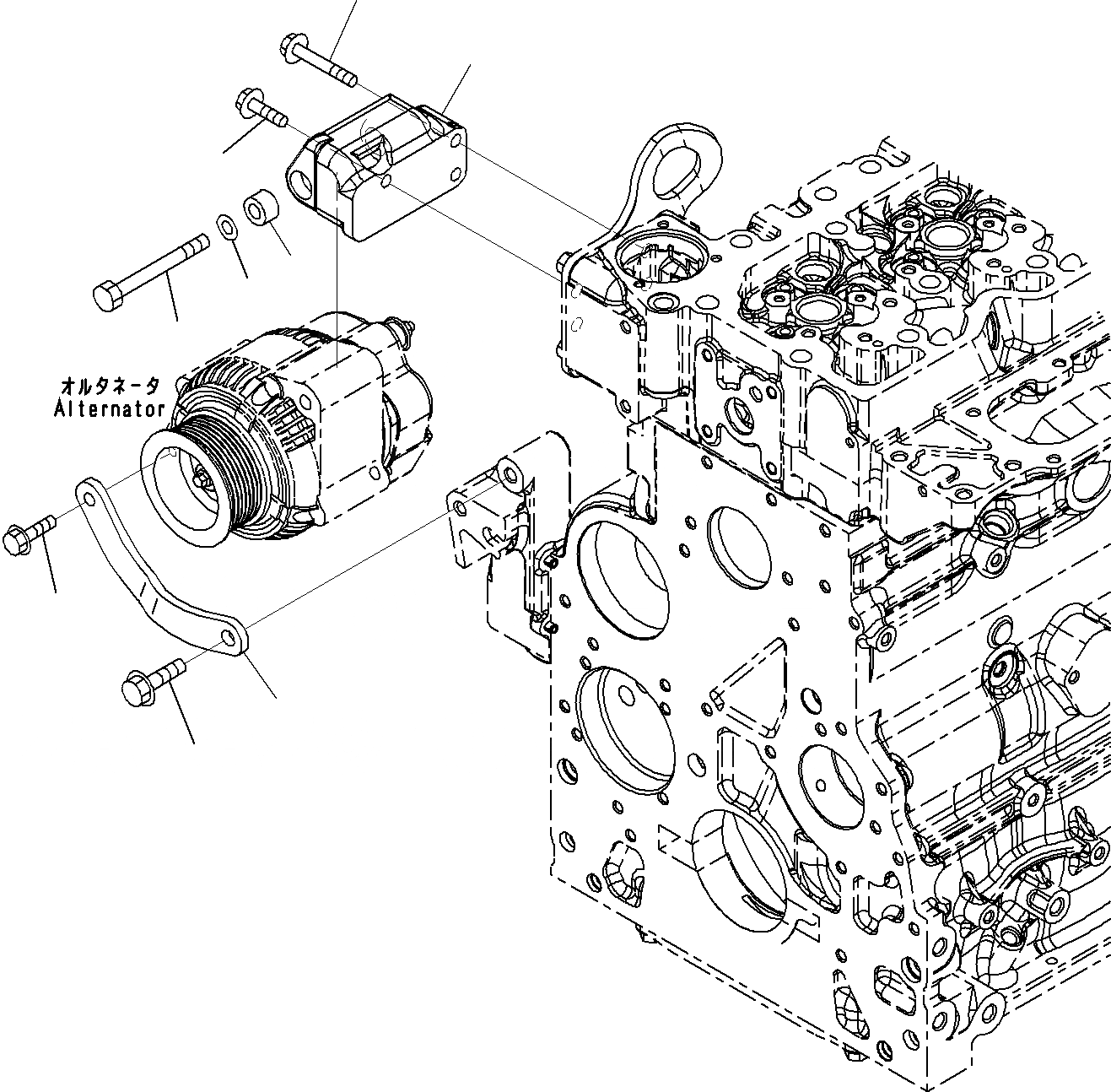 Схема запчастей Komatsu SAA6D107E-1C - ГЕНЕРАТОР КРЕПЛЕНИЕS() ДВИГАТЕЛЬ ЭЛЕКТРИКА