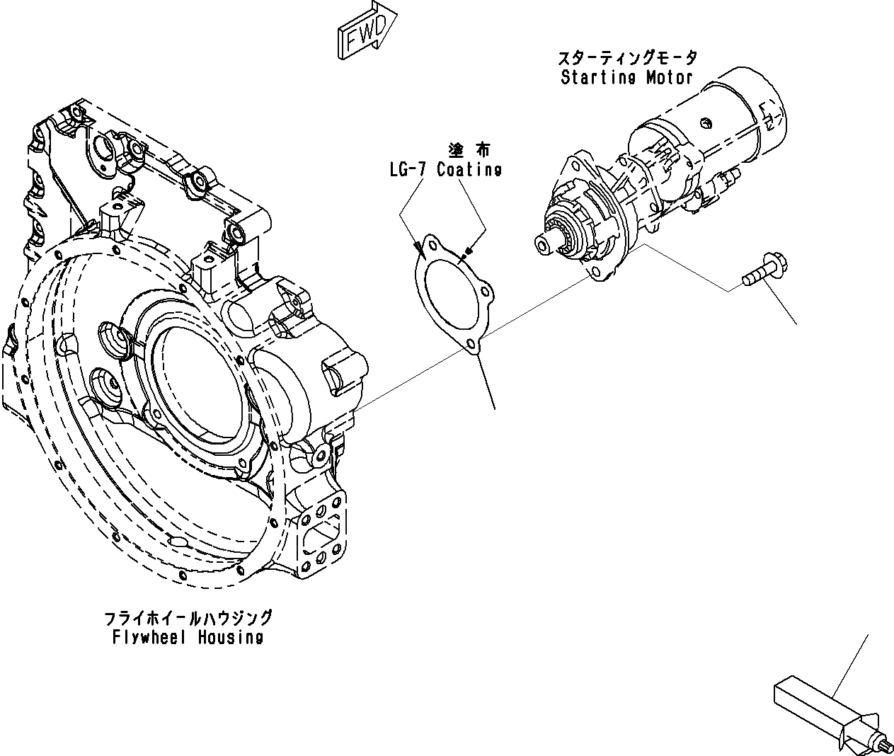 Схема запчастей Komatsu SAA6D107E-1C - СТАРТЕР КРЕПЛЕНИЕS() ДВИГАТЕЛЬ ЭЛЕКТРИКА