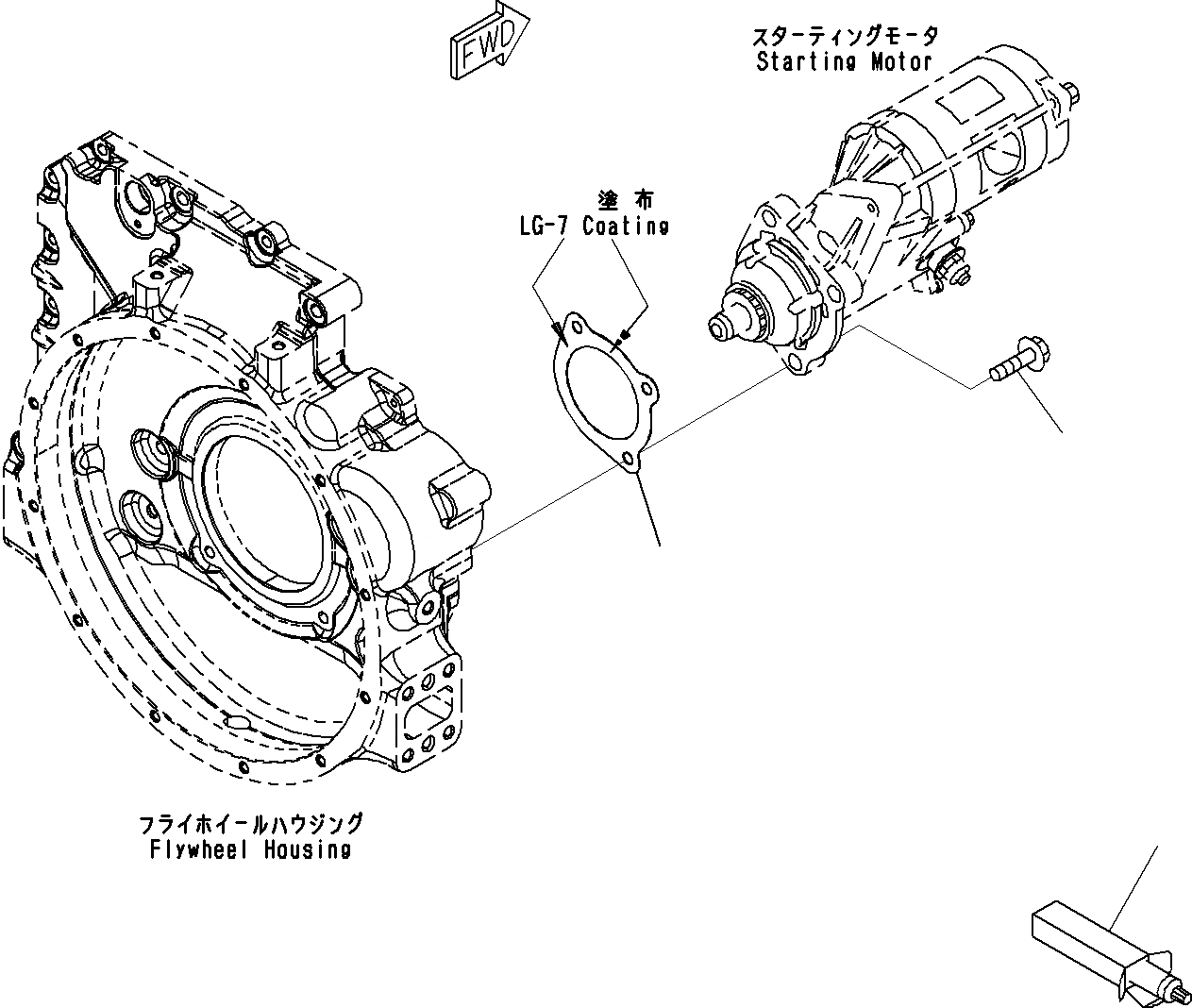 Схема запчастей Komatsu SAA6D107E-1C - СТАРТЕР КРЕПЛЕНИЕS() ДВИГАТЕЛЬ ЭЛЕКТРИКА