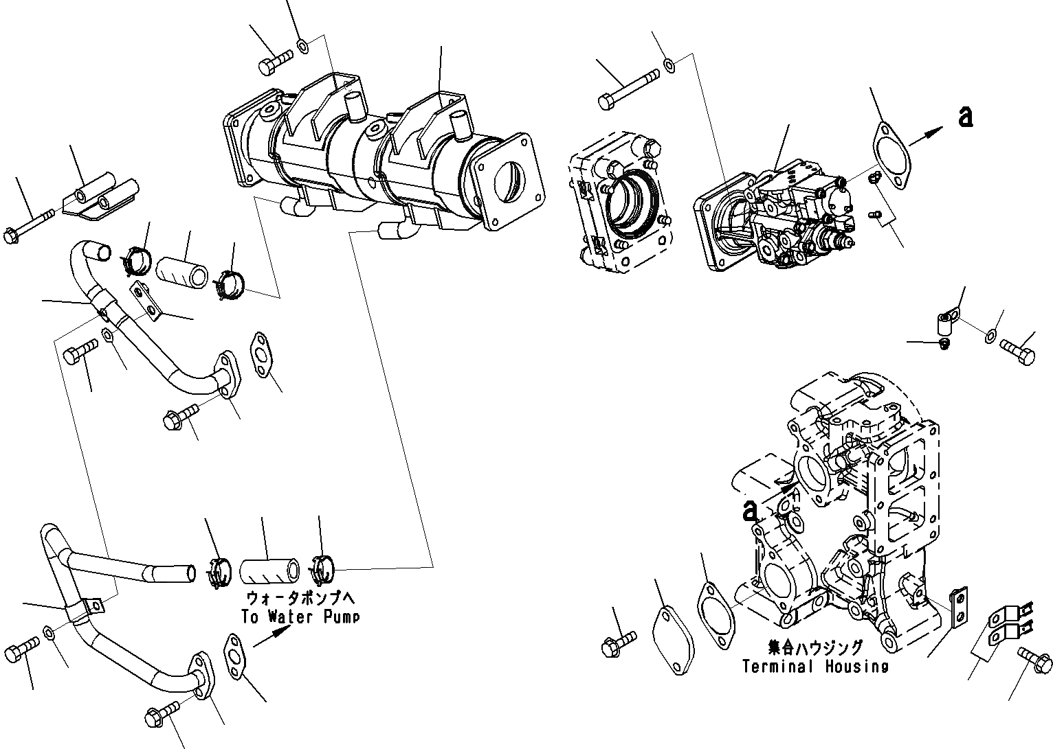 Схема запчастей Komatsu SAA6D170E-5A - ВЫПУСКН. GAS RE-CIRCULATION (EGR) КЛАПАН (/) ДВИГАТЕЛЬ ГОЛОВКА ЦИЛИНДРОВ И ITS КОМПОНЕНТЫ