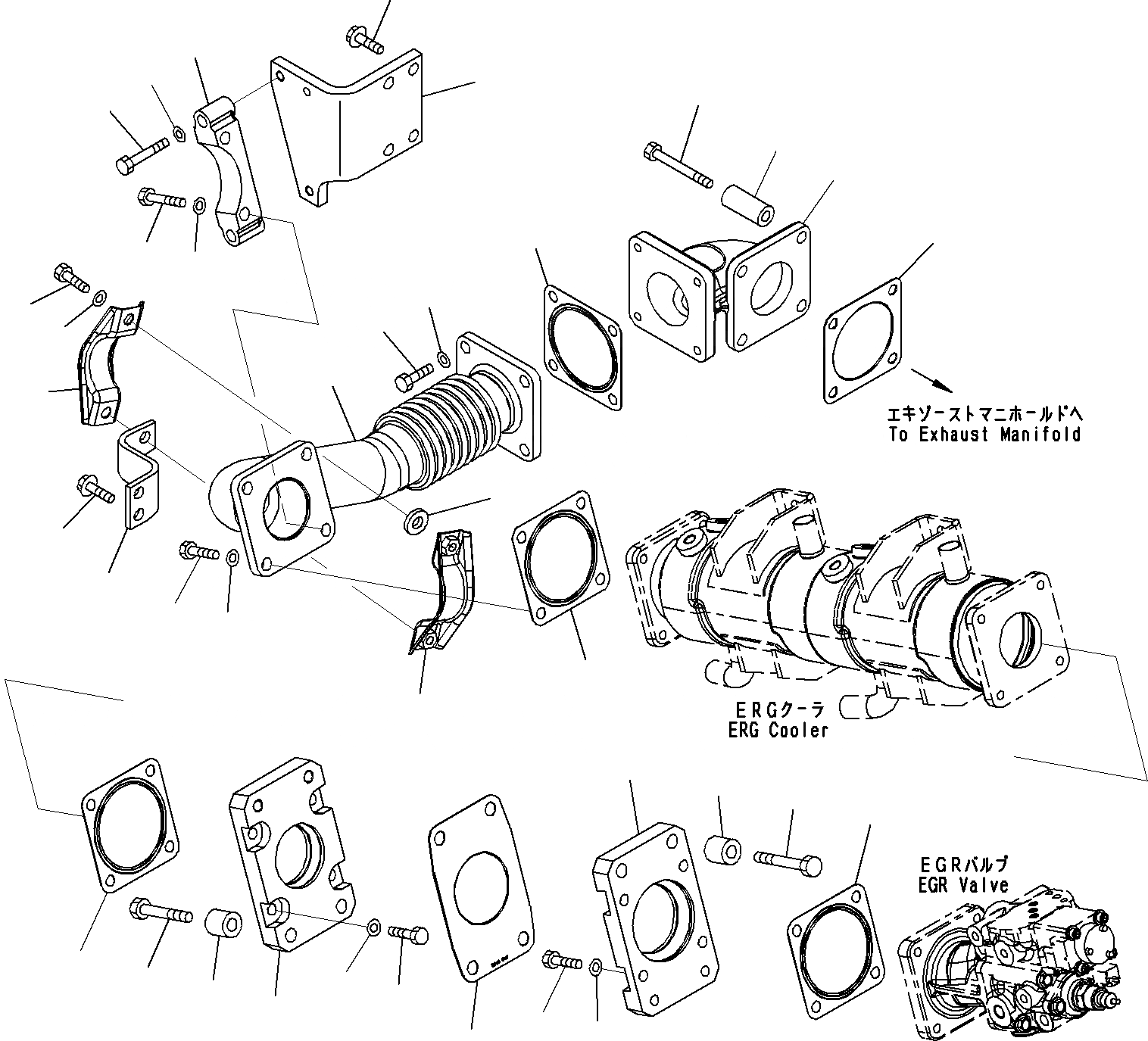 Схема запчастей Komatsu SAA6D170E-5A - ВЫПУСКН. GAS RE-CIRCULATION (EGR) КЛАПАН (/) ДВИГАТЕЛЬ ГОЛОВКА ЦИЛИНДРОВ И ITS КОМПОНЕНТЫ