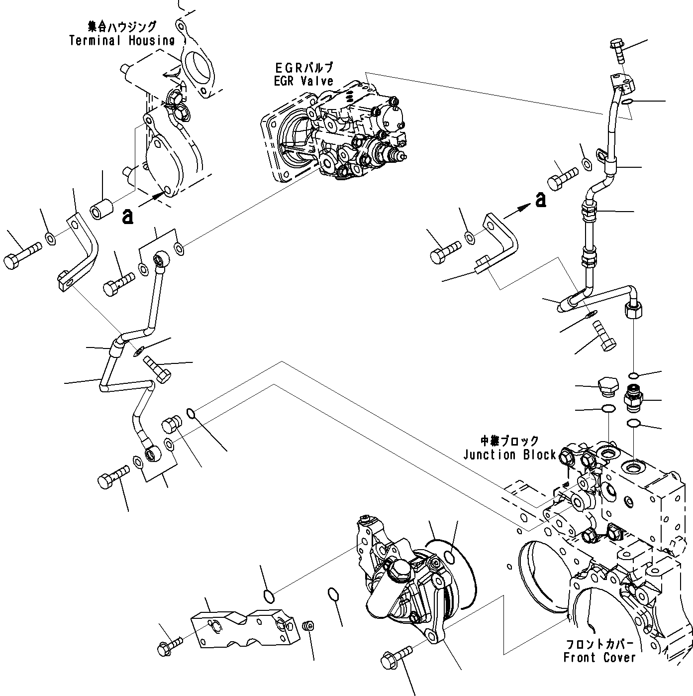 Схема запчастей Komatsu SAA6D170E-5A - ВЫПУСКН. GAS RE-CIRCULATION (EGR) КЛАПАН (/) ДВИГАТЕЛЬ ГОЛОВКА ЦИЛИНДРОВ И ITS КОМПОНЕНТЫ