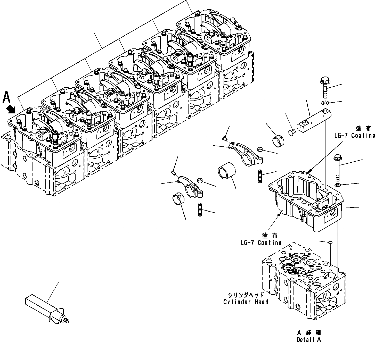 Схема запчастей Komatsu SAA6D170E-5A - РАСПРЕДВАЛ (/) ДВИГАТЕЛЬ КЛАПАН MECHANISM