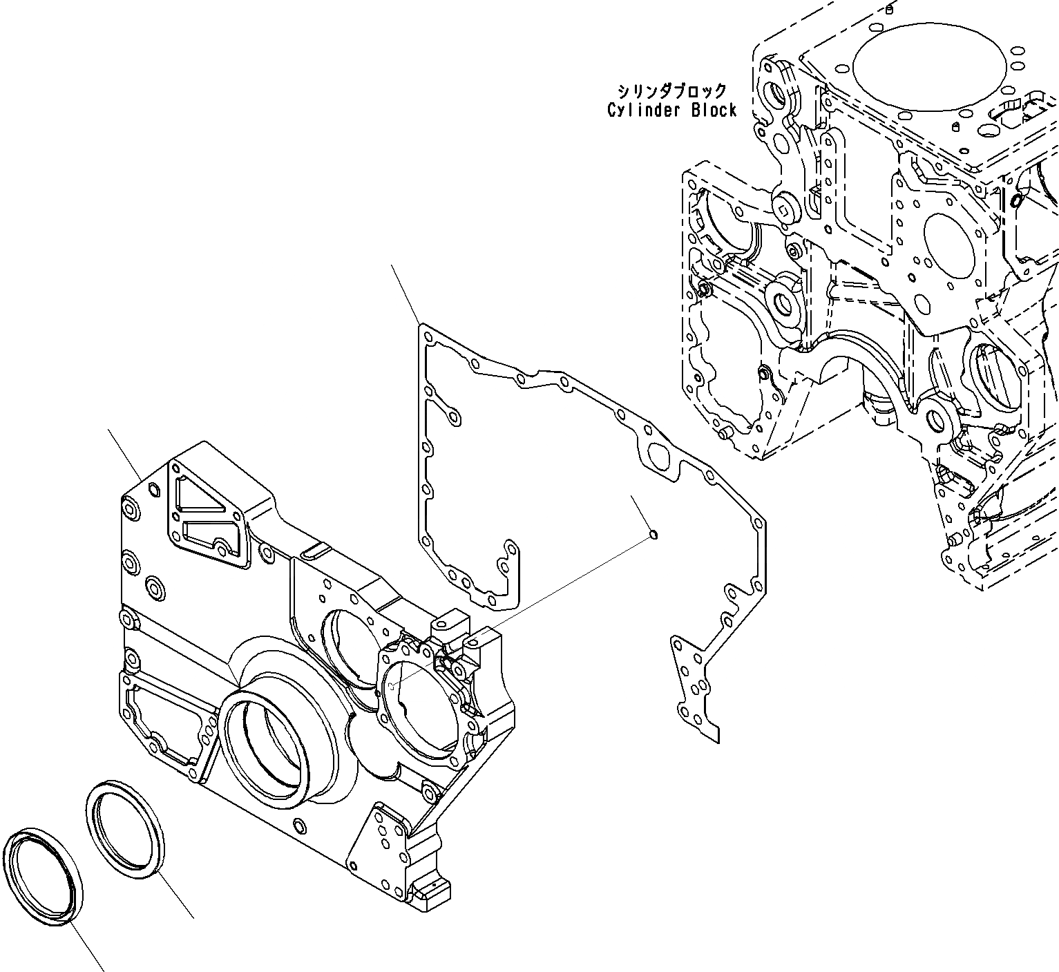 Схема запчастей Komatsu SAA6D170E-5A - КРЫШКА ПЕРЕДН. ЗУБЧАТОЙ ПЕРЕДАЧИ ДВИГАТЕЛЬ ЗУБЧАТ. ПЕРЕДАЧА И КОРПУС