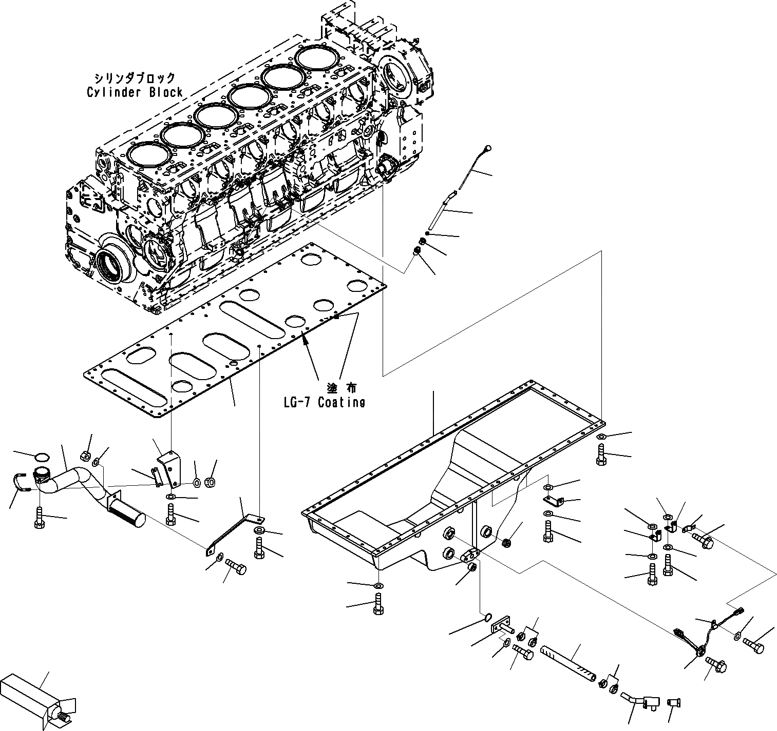 Схема запчастей Komatsu SAA6D170E-5A - ПОДДОН ДВИГ-ЛЯ ДВИГАТЕЛЬ СИСТЕМА СМАЗКИ СИСТЕМА