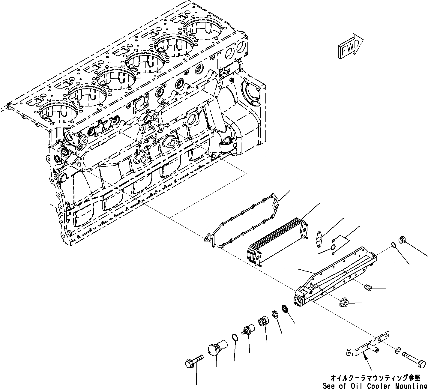 Схема запчастей Komatsu SAA6D170E-5A - ДВИГАТЕЛЬ МАСЛООХЛАДИТЕЛЬ ДВИГАТЕЛЬ СИСТЕМА СМАЗКИ СИСТЕМА