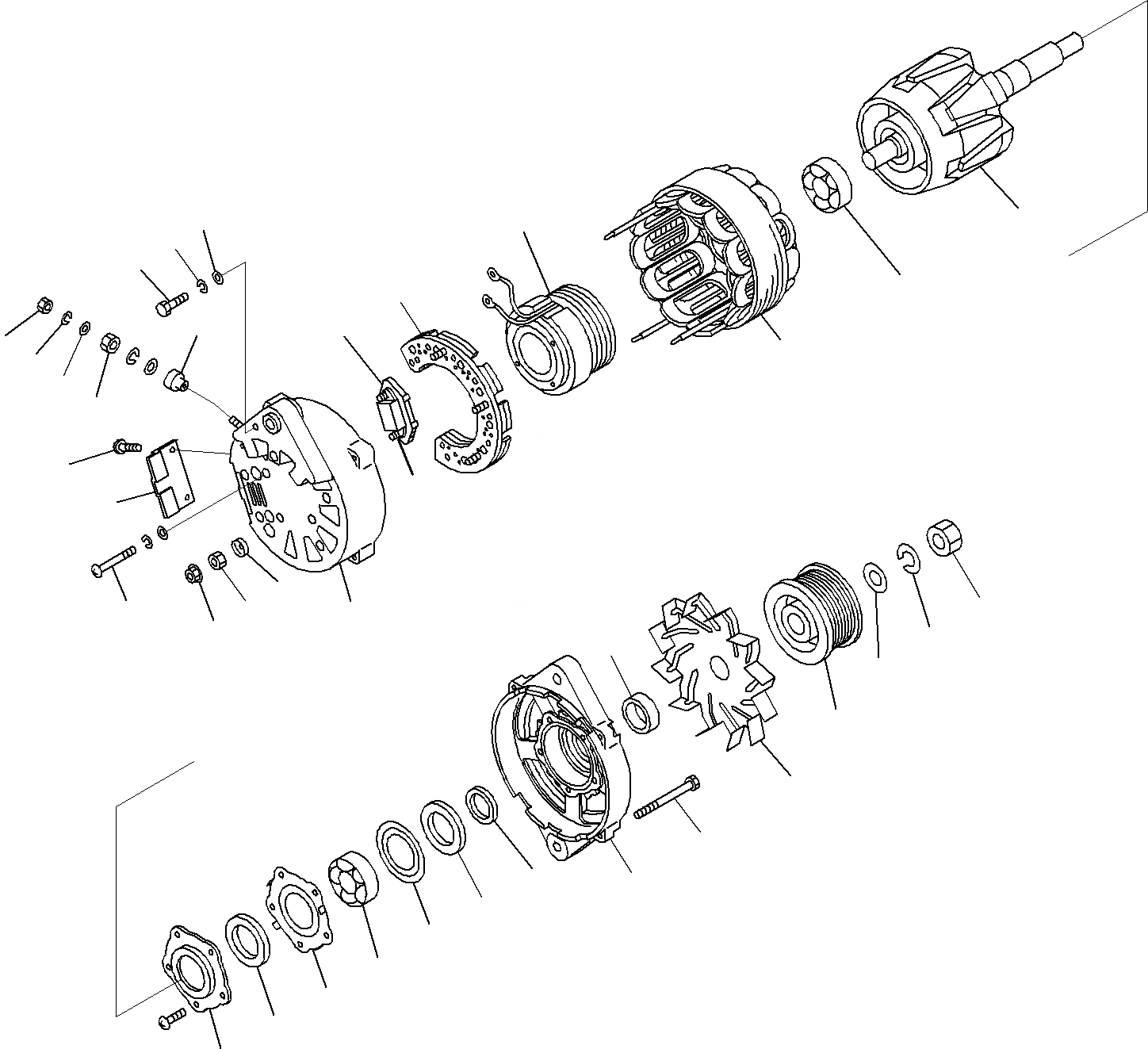 Схема запчастей Komatsu SAA6D170E-5A - ГЕНЕРАТОР (/) ДВИГАТЕЛЬ ЭЛЕКТРИКА