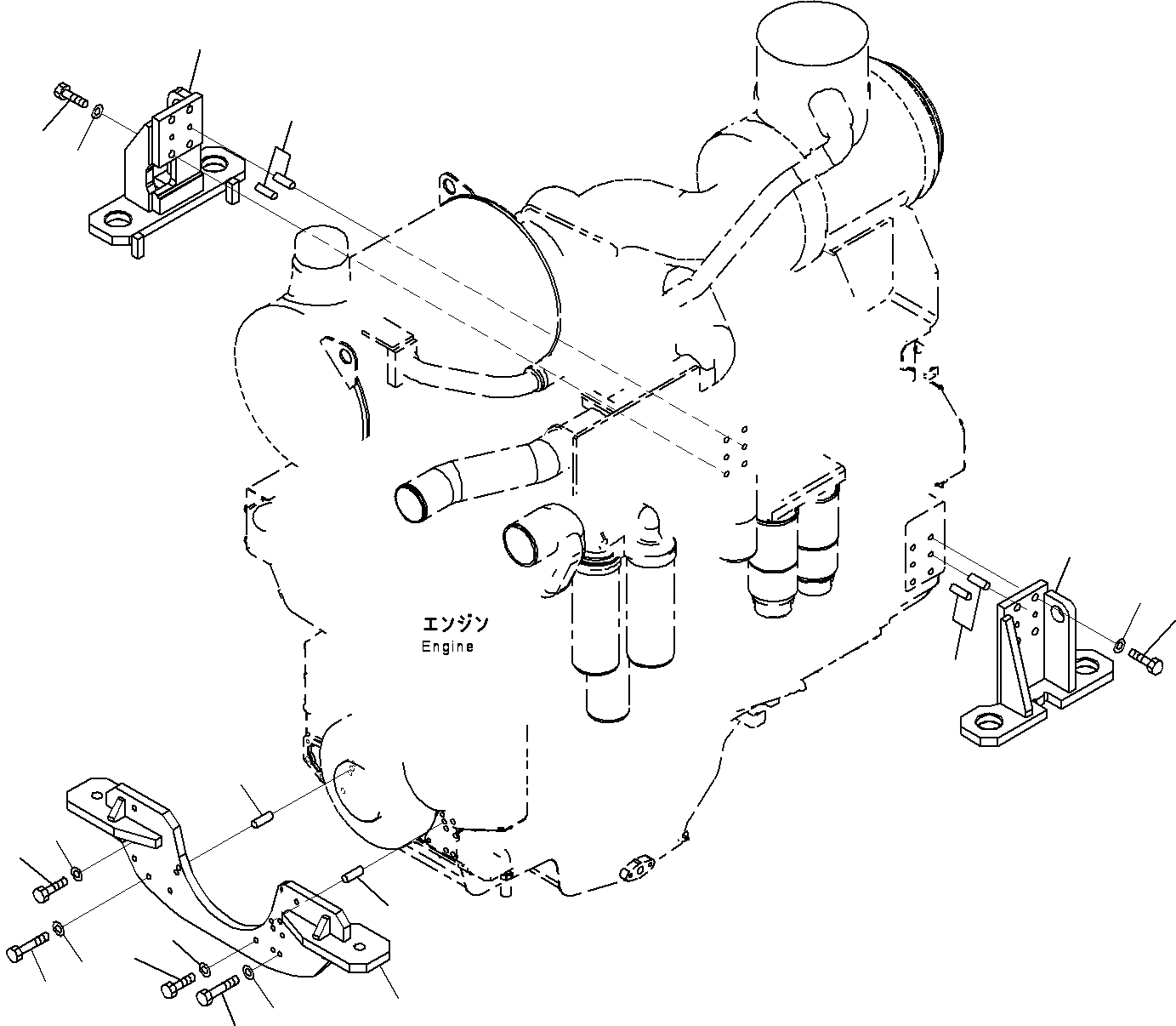 Схема запчастей Komatsu SAA6D170E-5A - КРЕПЛЕНИЕ ДВИГАТЕЛЯS ДВИГАТЕЛЬ АКСЕССУАРЫ И ДР.