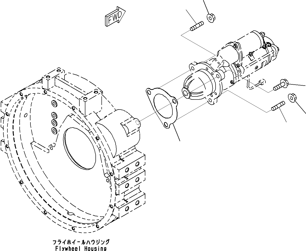 Схема запчастей Komatsu SAA6D114E-3A - СТАРТЕР КРЕПЛЕНИЕS ДВИГАТЕЛЬ ЭЛЕКТРИКА