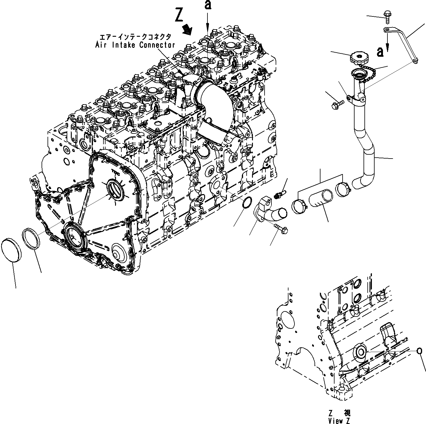 Схема запчастей Komatsu SAA6D114E-3B - ДВИГАТЕЛЬ МАСЛОНАЛИВНОЙ ПАТРУБОК(№8-) ДВИГАТЕЛЬ БЛОК ЦИЛИНДРОВ И ITS КОМПОНЕНТЫ