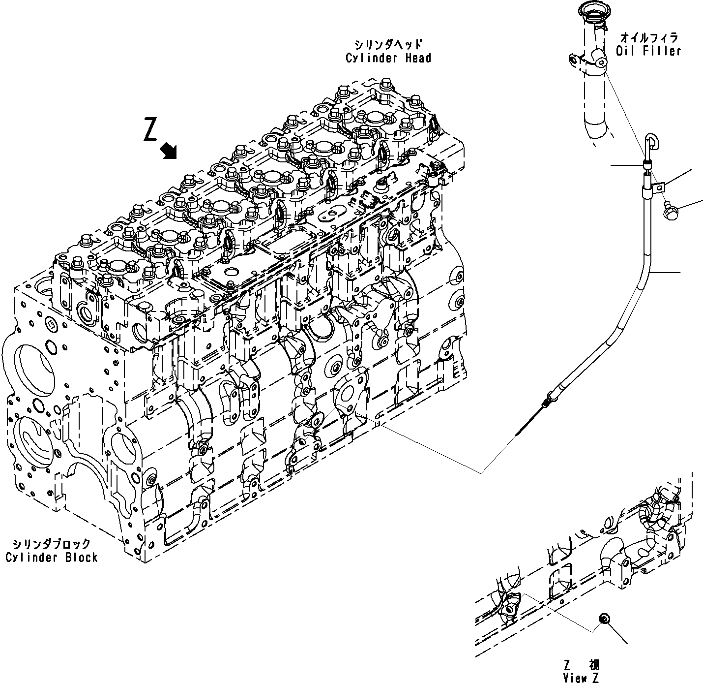 Схема запчастей Komatsu SAA6D114E-3B - ДВИГАТЕЛЬ МАСЛ. ЩУП(№8-) ДВИГАТЕЛЬ СИСТЕМА СМАЗКИ СИСТЕМА