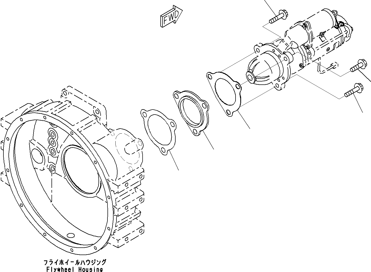 Схема запчастей Komatsu SAA6D114E-3B - СТАРТЕР КРЕПЛЕНИЕS(№8-) ДВИГАТЕЛЬ ЭЛЕКТРИКА