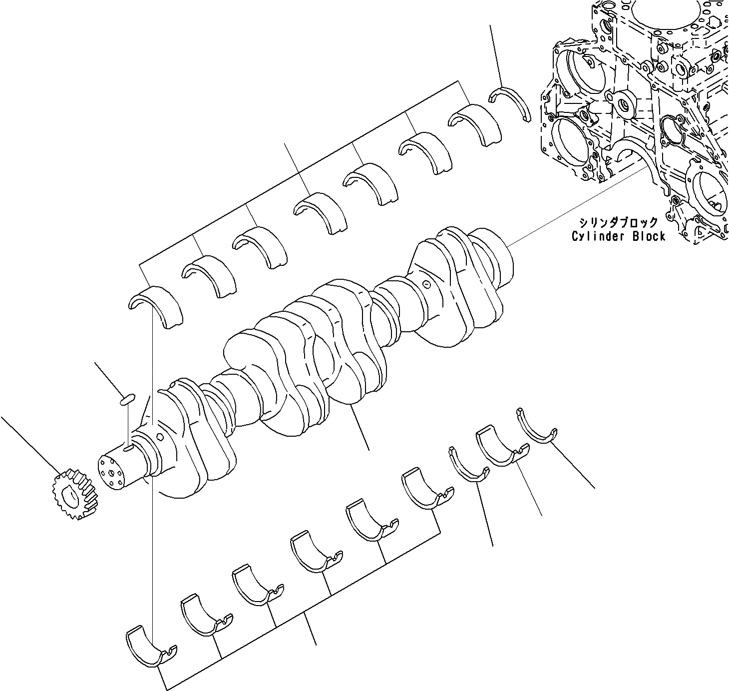 Схема запчастей Komatsu SAA6D125E-5C - КОЛЕНВАЛ ДВИГАТЕЛЬ БЛОК ЦИЛИНДРОВ И ITS КОМПОНЕНТЫ