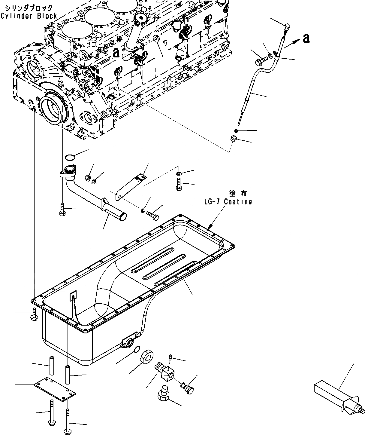 Схема запчастей Komatsu SAA6D125E-5C - ПОДДОН ДВИГ-ЛЯ И МАСЛ. ЩУП ДВИГАТЕЛЬ СИСТЕМА СМАЗКИ СИСТЕМА