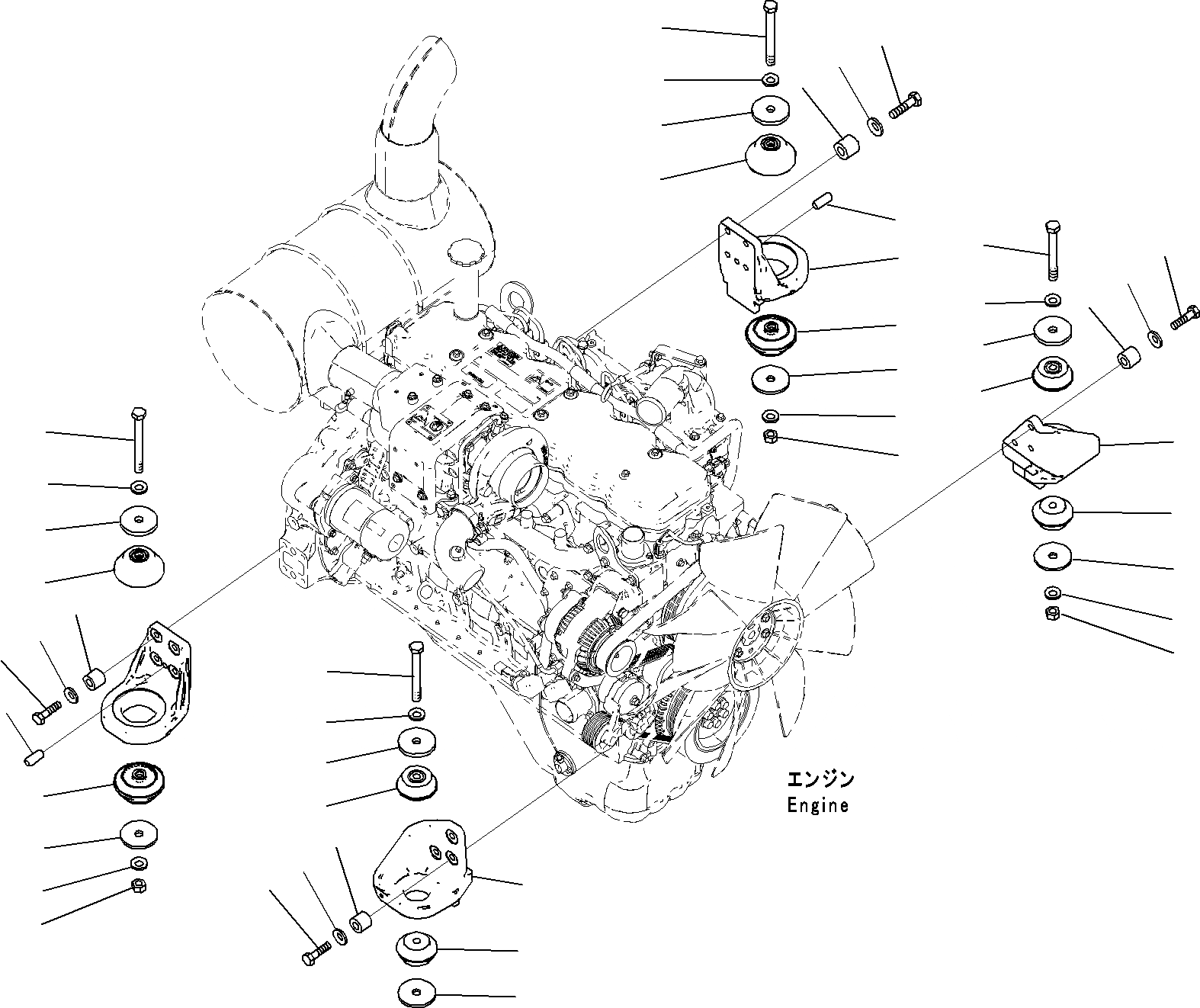 Схема запчастей Komatsu PC240-8K - КРЕПЛЕНИЕ ДВИГАТЕЛЯS(№-) КОМПОНЕНТЫ ДВИГАТЕЛЯ