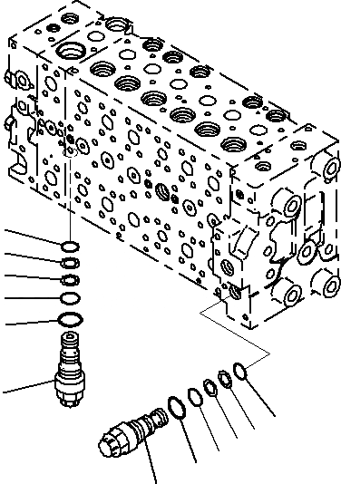 Схема запчастей Komatsu PC240-8K - ОСНОВН. УПРАВЛЯЮЩ. КЛАПАН, ДЛЯ MACHINE С -ДОПОЛН. АКТУАТОР КОНТУР (8/)(№-) ГИДРАВЛИКА