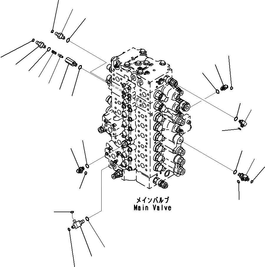 Схема запчастей Komatsu PC240-8K - ОСНОВН. УПРАВЛЯЮЩ. КЛАПАН, ДЛЯ MACHINE С -ДОПОЛН. АКТУАТОР КОНТУР (8/)(№-) ГИДРАВЛИКА