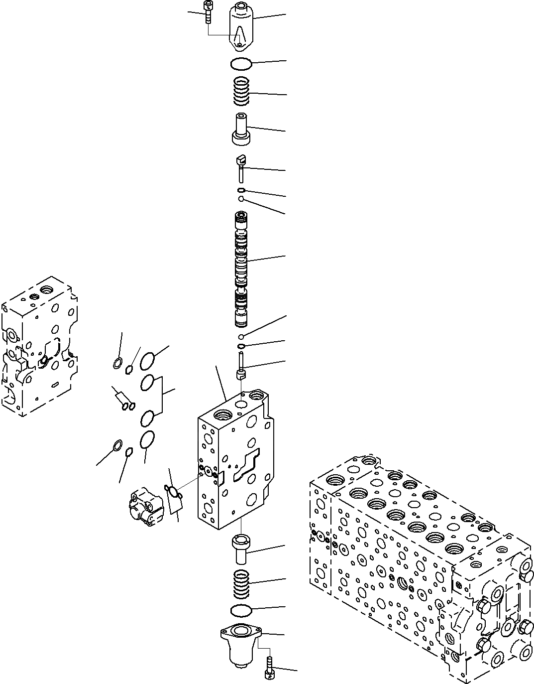 Схема запчастей Komatsu PC240-8K - ОСНОВН. УПРАВЛЯЮЩ. КЛАПАН, ДЛЯ MACHINE С -ДОПОЛН. АКТУАТОР КОНТУР (8/)(№-) ГИДРАВЛИКА