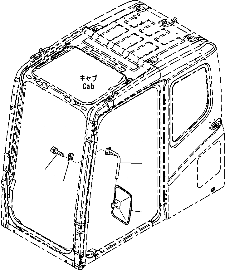 Схема запчастей Komatsu PC240-8K - ЗАДН.VIEW MIRROR, LHS(№-) ЧАСТИ КОРПУСАS И КРЫШКИ