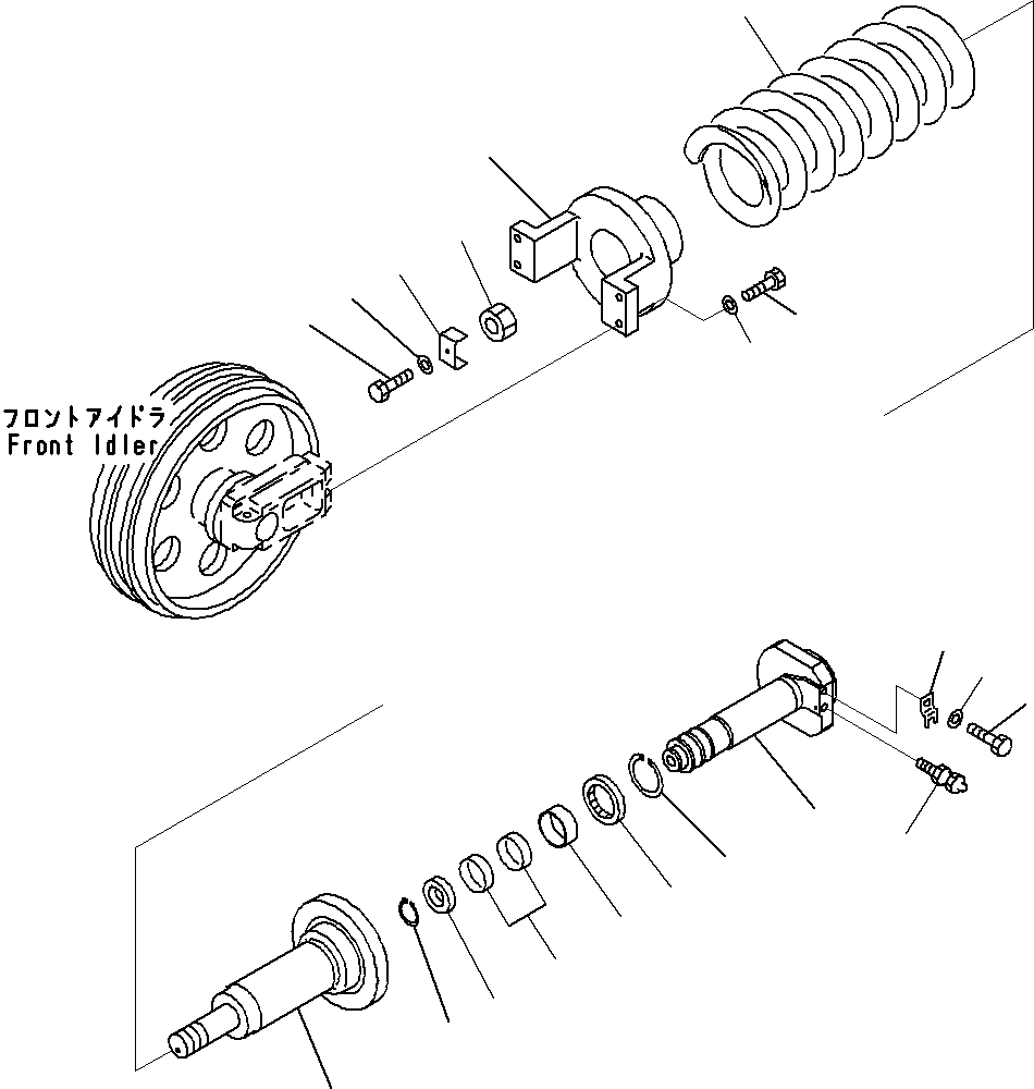 Схема запчастей Komatsu PC240-8K - ПЕРЕДН. ЛЕНИВЕЦ (/)(№-) НИЖН.CARRIAGE