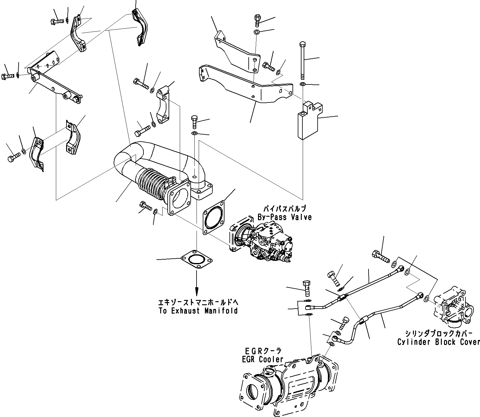 Схема запчастей Komatsu SAA6D140E-5B - ВЫПУСКН. GAS RECIRCULATION (EGR) КЛАПАН (/7)(№9-) ДВИГАТЕЛЬ ГОЛОВКА ЦИЛИНДРОВ И ITS КОМПОНЕНТЫ