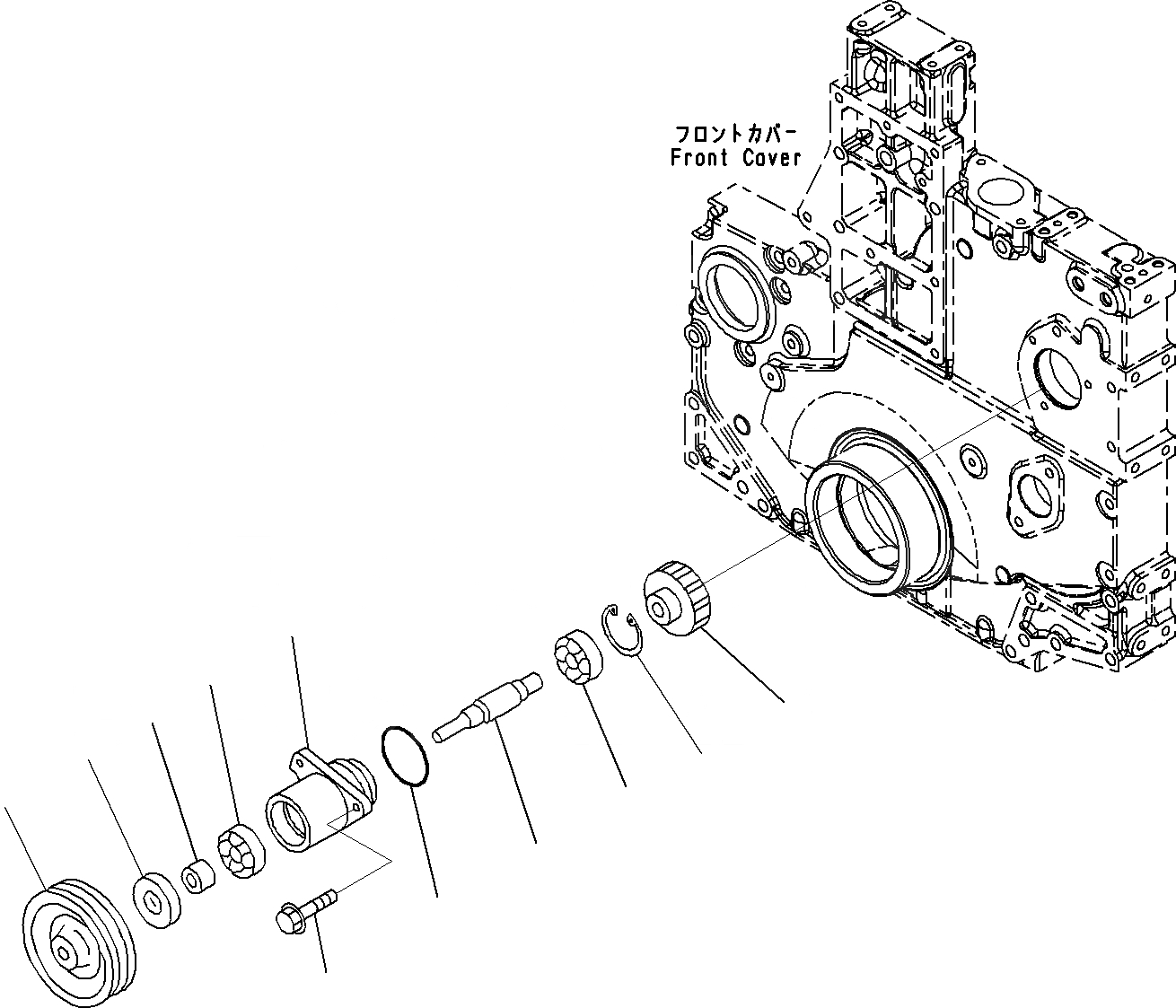 Схема запчастей Komatsu SAA6D140E-5B - POWER TAKEOFF(№9-) ДВИГАТЕЛЬ КАРТЕР МАХОВИКА И МАХОВИК