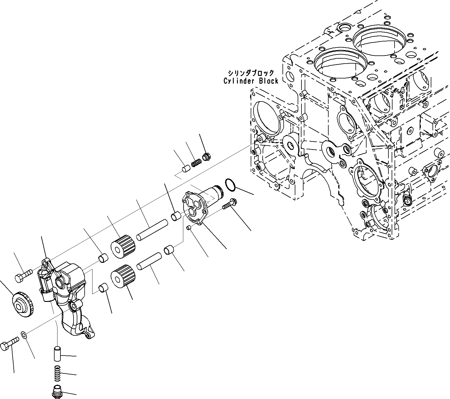 Схема запчастей Komatsu SAA6D140E-5B - ДВИГАТЕЛЬ МАСЛ. НАСОС(№9-) ДВИГАТЕЛЬ СИСТЕМА СМАЗКИ СИСТЕМА