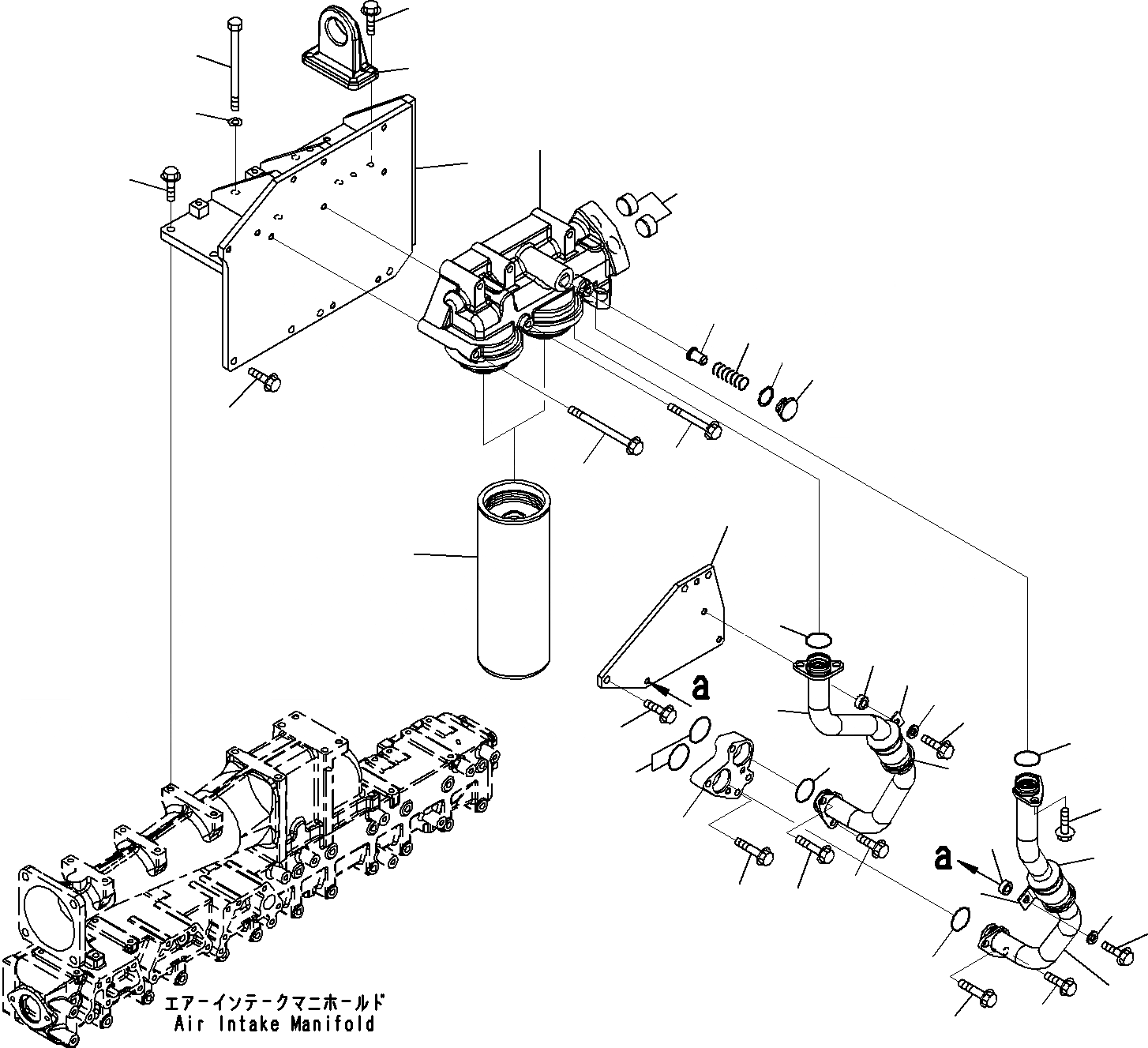 Схема запчастей Komatsu SAA6D140E-5B - ДВИГАТЕЛЬ МАСЛ. ФИЛЬТР(№9-) ДВИГАТЕЛЬ СИСТЕМА СМАЗКИ СИСТЕМА