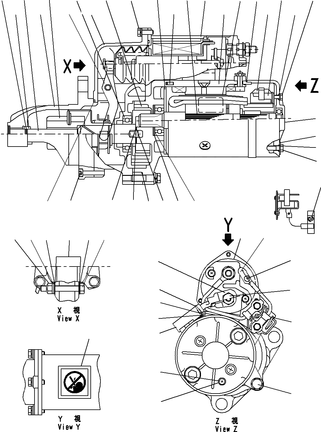 Схема запчастей Komatsu SAA6D140E-5B - СТАРТЕР (/)(№9-) ДВИГАТЕЛЬ ЭЛЕКТРИКА