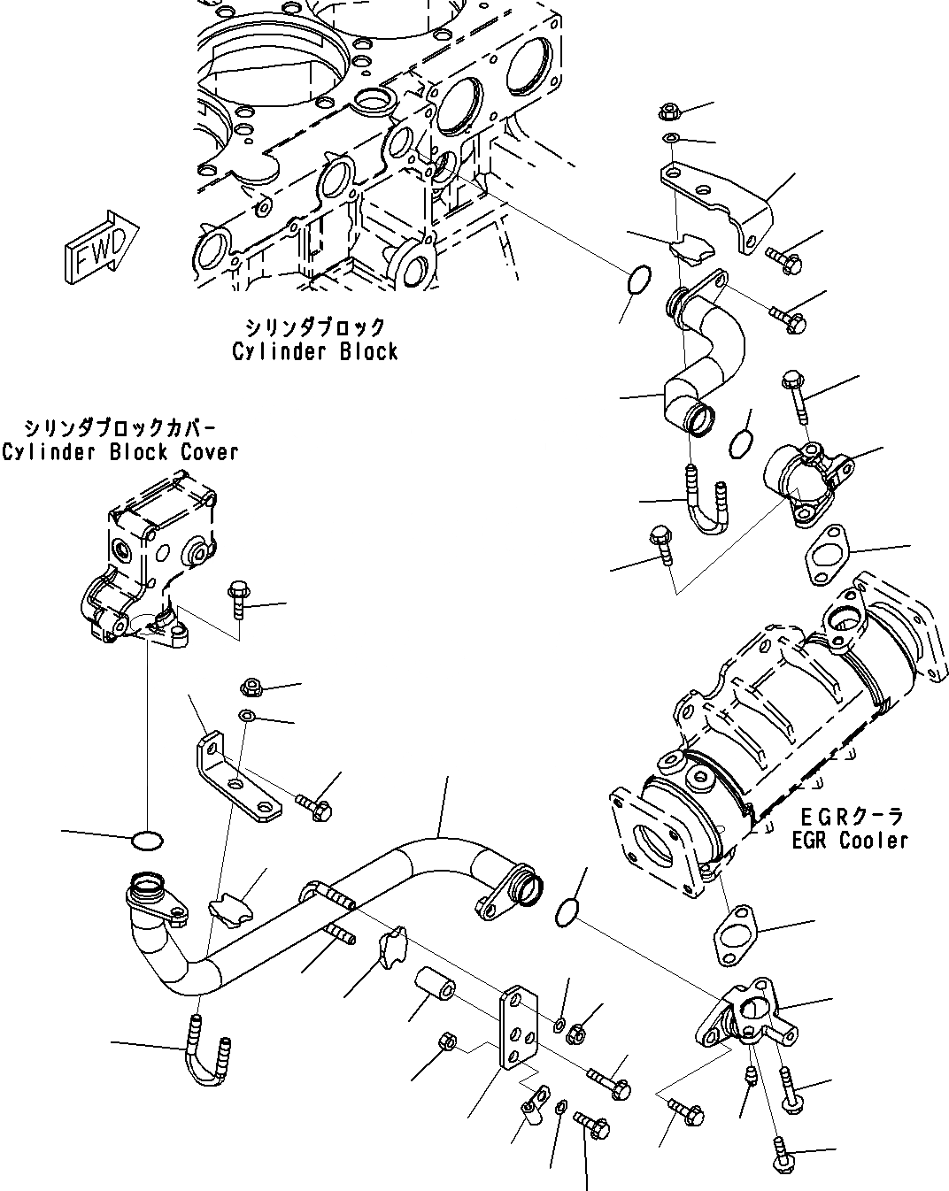 Схема запчастей Komatsu SAA6D140E-5D - ВЫПУСКН. GAS RE-CIRCULATION (EGR) КЛАПАН (/7)(№-) ДВИГАТЕЛЬ ГОЛОВКА ЦИЛИНДРОВ И ITS КОМПОНЕНТЫ