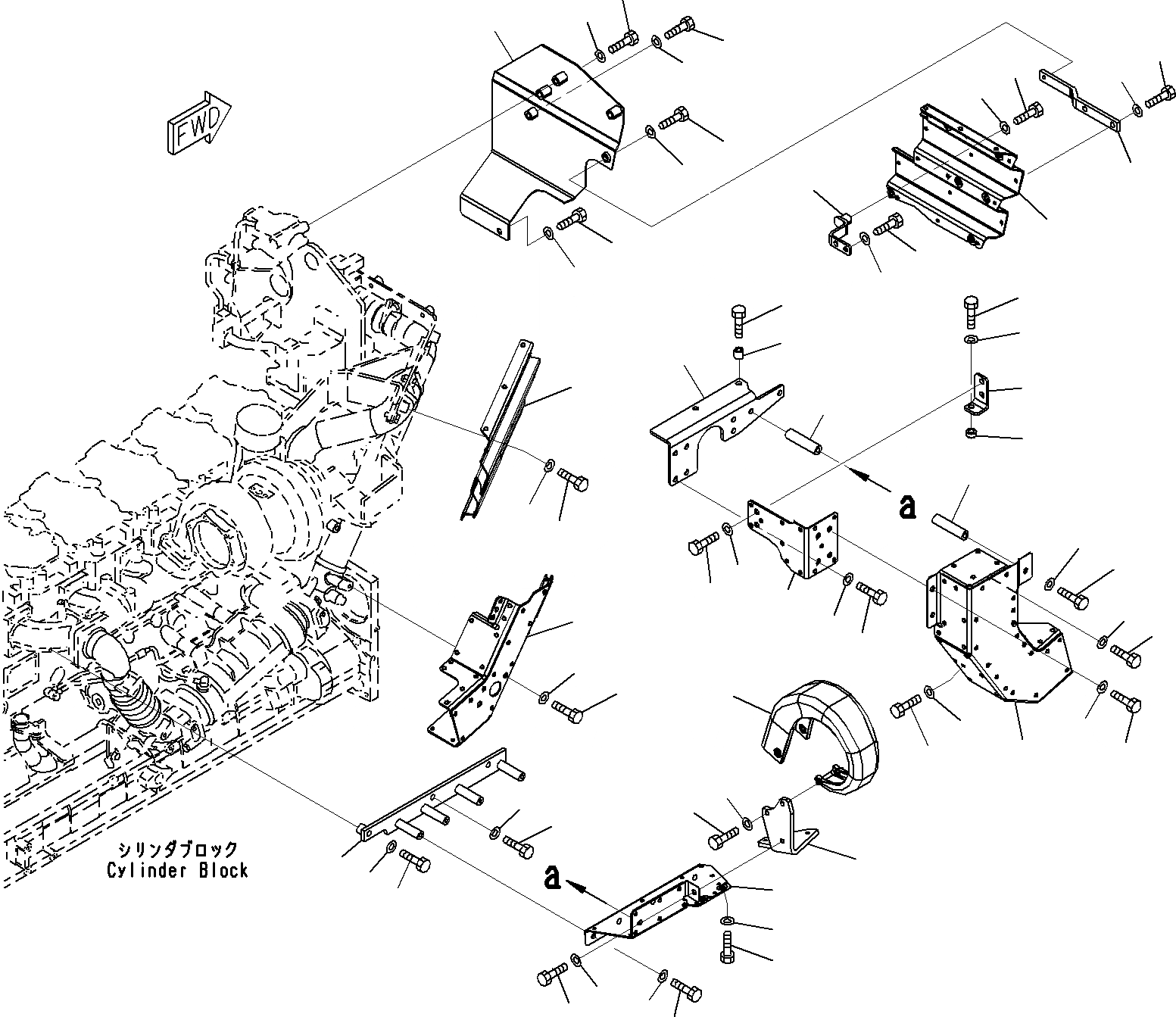 Схема запчастей Komatsu SAA6D140E-5D - ТЕРМОЗАЩИТА(№-) ДВИГАТЕЛЬ ГОЛОВКА ЦИЛИНДРОВ И ITS КОМПОНЕНТЫ