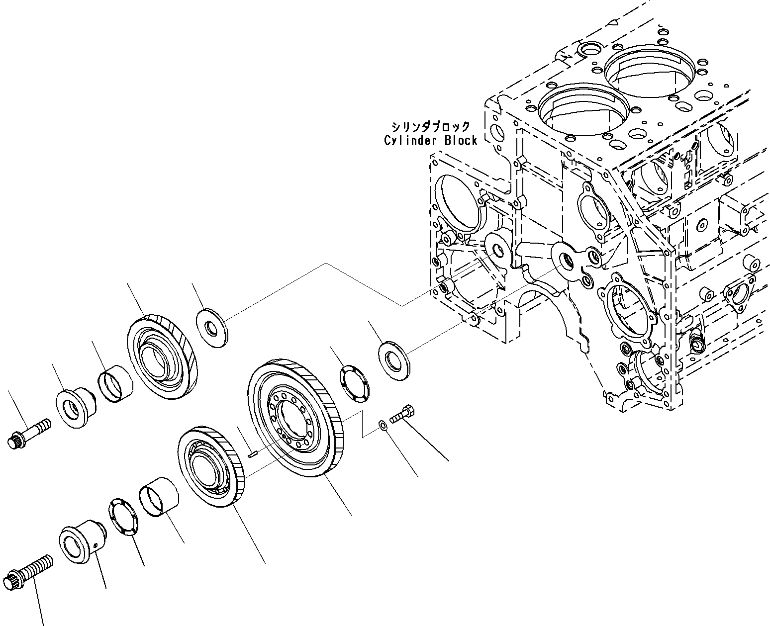 Схема запчастей Komatsu SAA6D140E-5D - ПЕРЕДН. ЗУБЧАТ. ПЕРЕДАЧА(№-) ДВИГАТЕЛЬ ЗУБЧАТ. ПЕРЕДАЧА И КОРПУС