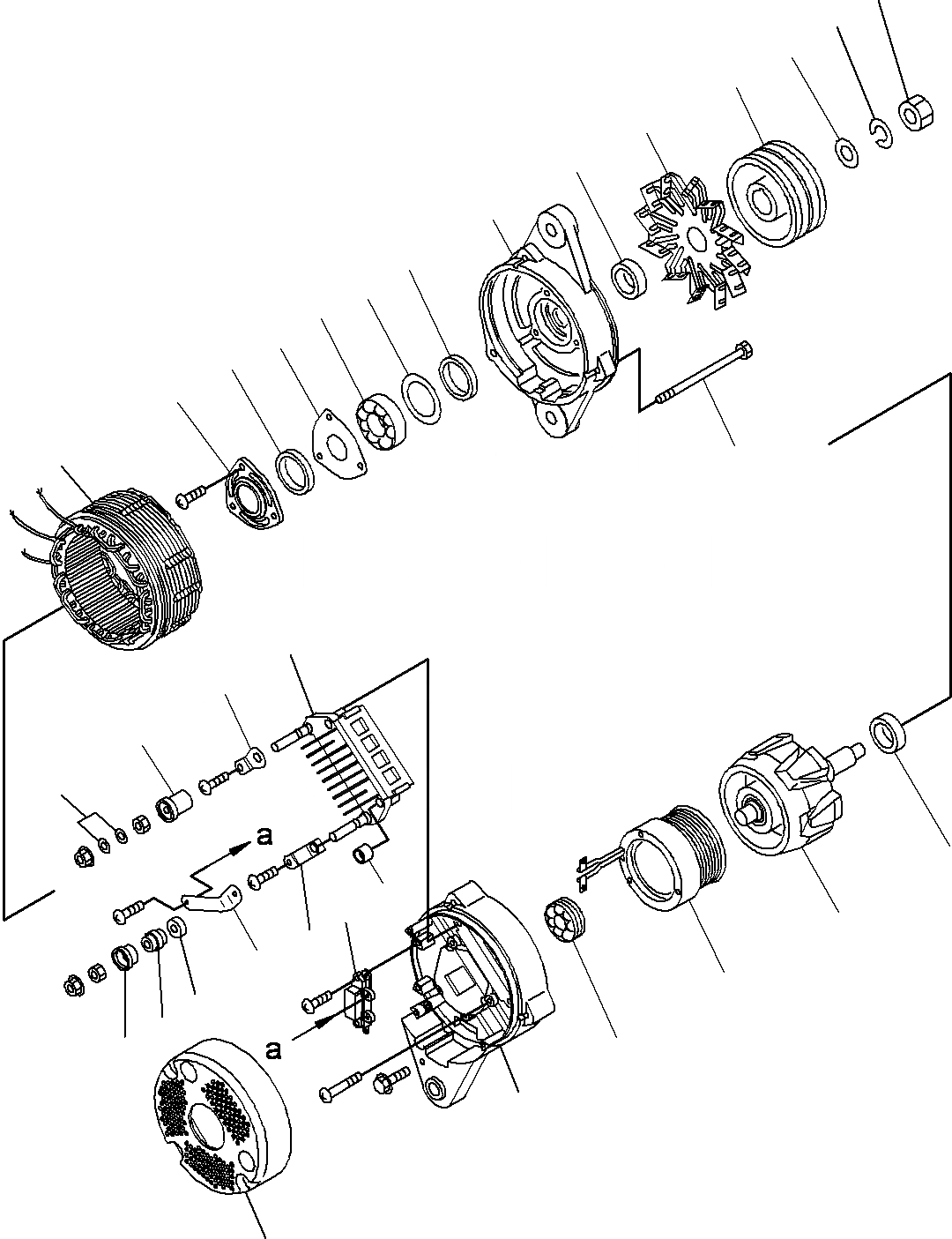 Схема запчастей Komatsu SAA6D140E-5D - ГЕНЕРАТОР (/)(№-) ДВИГАТЕЛЬ ЭЛЕКТРИКА