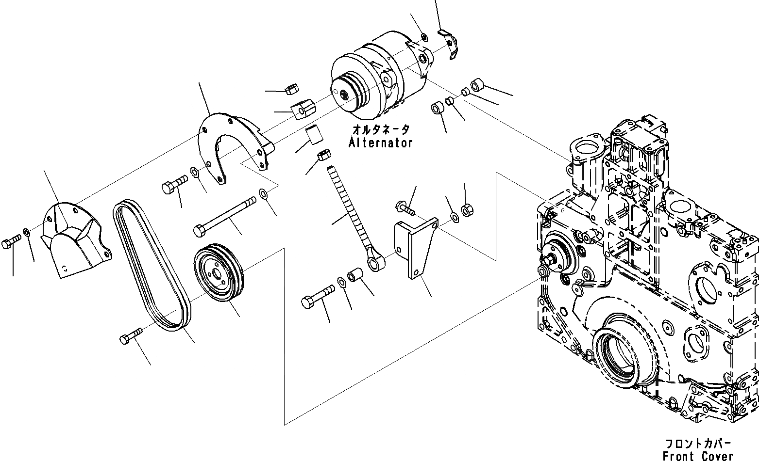 Схема запчастей Komatsu SAA6D140E-5D - ГЕНЕРАТОР (/)(№-) ДВИГАТЕЛЬ ЭЛЕКТРИКА