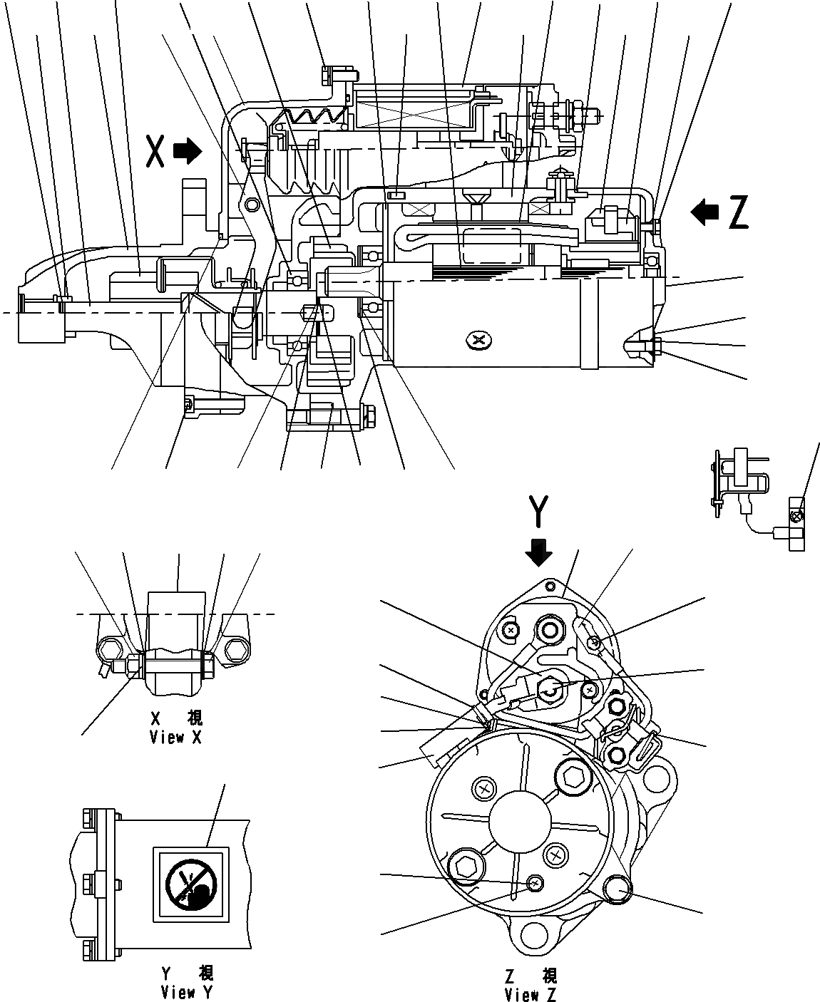 Схема запчастей Komatsu SAA6D140E-5D - СТАРТЕР (/)(№-) ДВИГАТЕЛЬ ЭЛЕКТРИКА