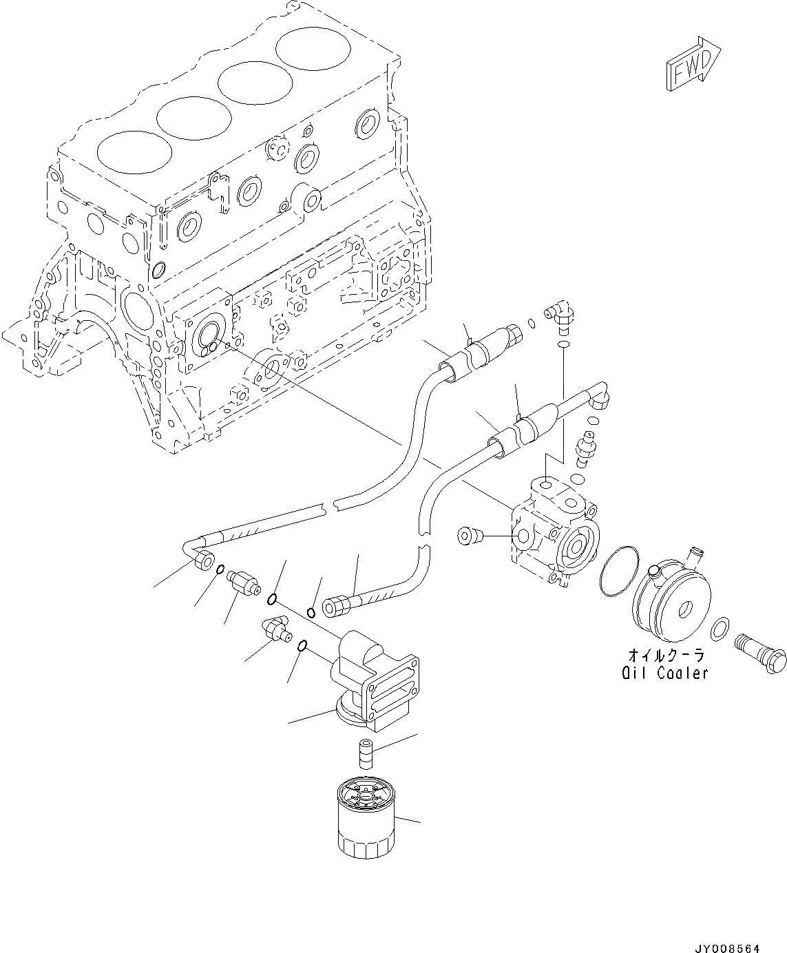 Схема запчастей Komatsu SAA4D95LE-5 - ДВИГАТЕЛЬ МАСЛ. ФИЛЬТР(№79-) ДВИГАТЕЛЬ МАСЛ. ФИЛЬТР