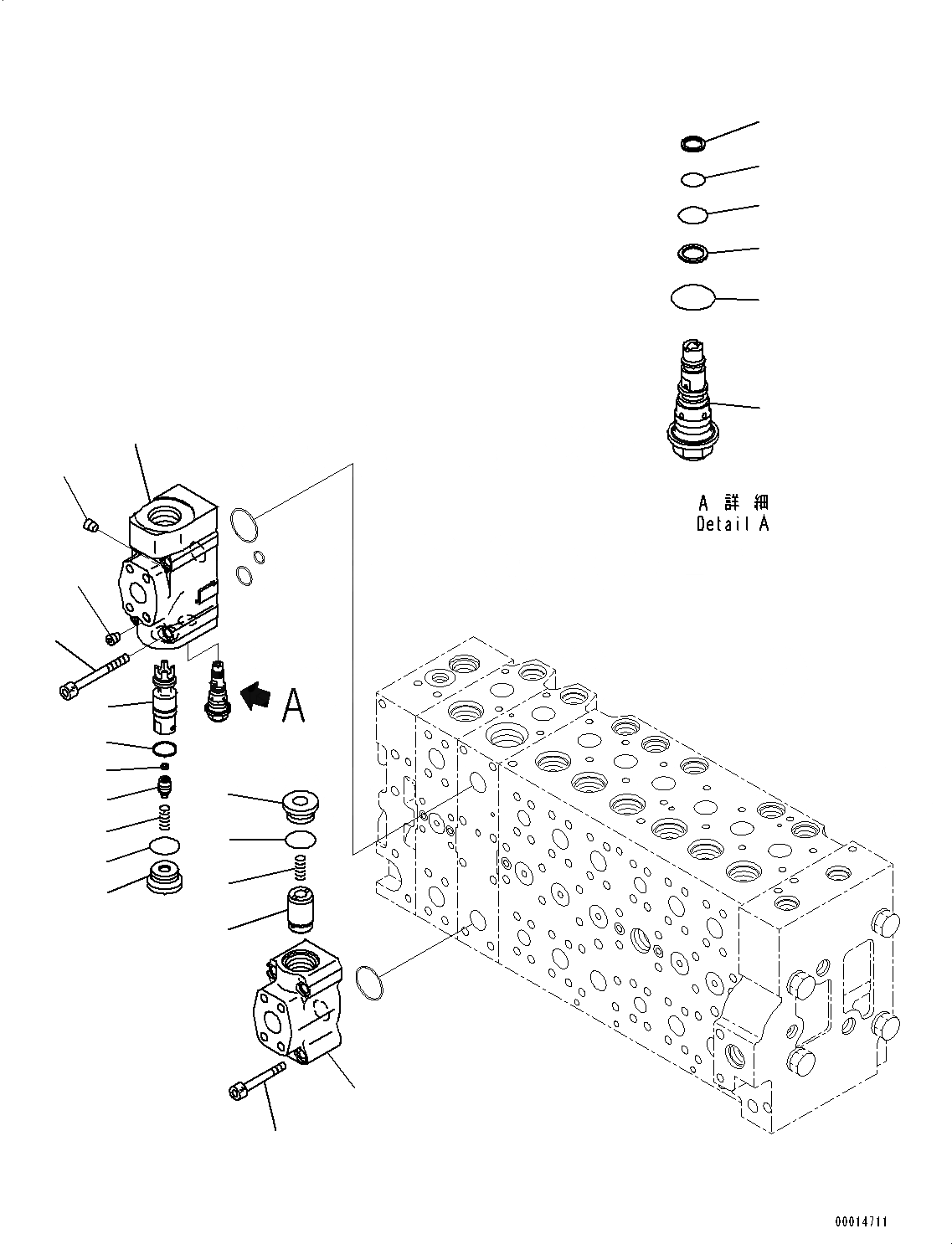 Схема запчастей Komatsu PC350-8 - УПРАВЛЯЮЩ. КЛАПАН, 8-СЕКЦИОНН. (/) (№-) УПРАВЛЯЮЩ. КЛАПАН, -ДОПОЛН. АКТУАТОР ТРУБЫ, АККУМУЛЯТОР