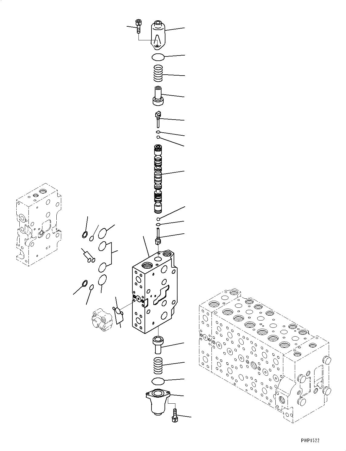 Схема запчастей Komatsu PC350-8 - УПРАВЛЯЮЩ. КЛАПАН, 8-СЕКЦИОНН. (/) (№-) УПРАВЛЯЮЩ. КЛАПАН, -СЕРВИСНЫЙ КЛАПАН